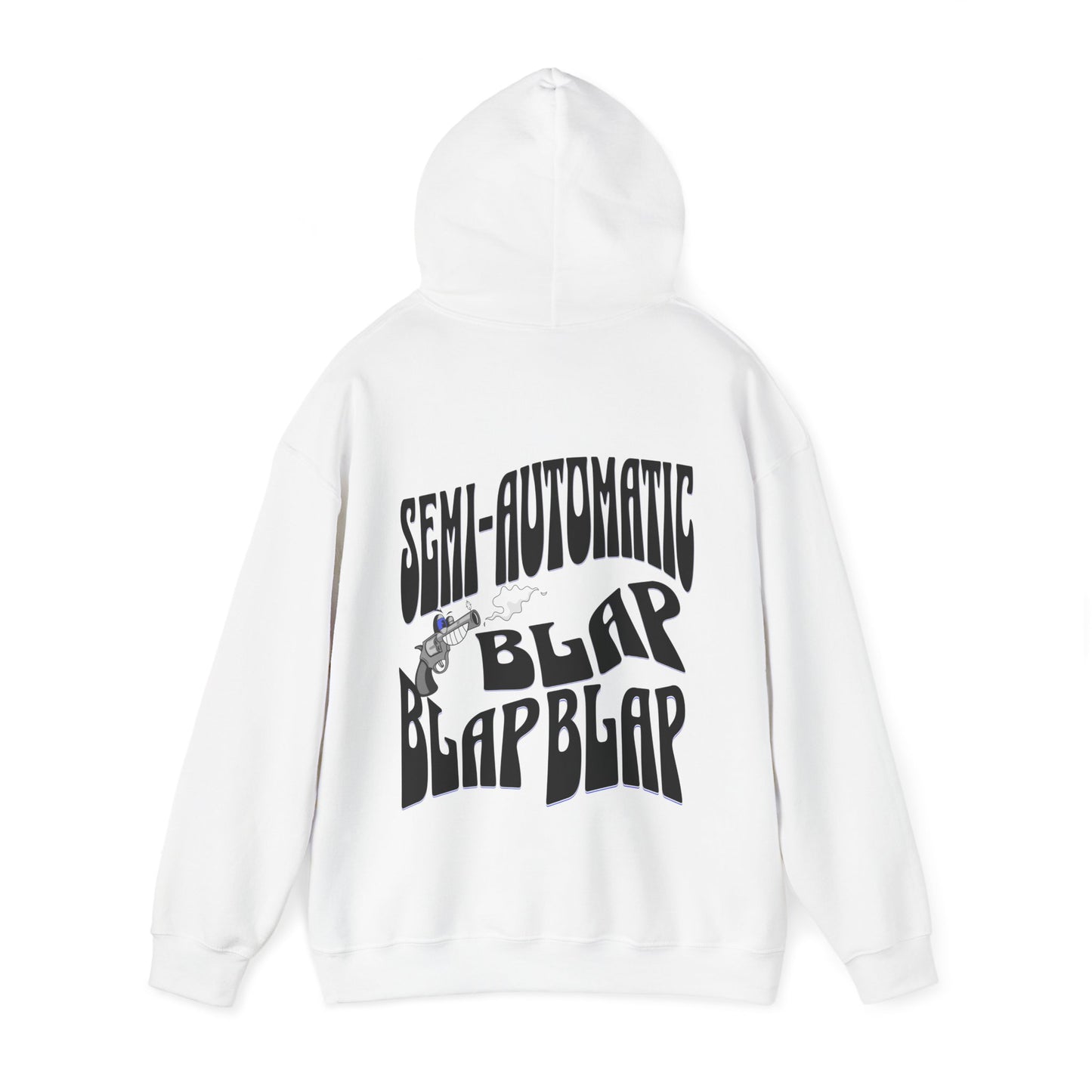 Semi-Automatic Blap Blap Blap White Unisex Heavy Blend™ Hooded Sweatshirt