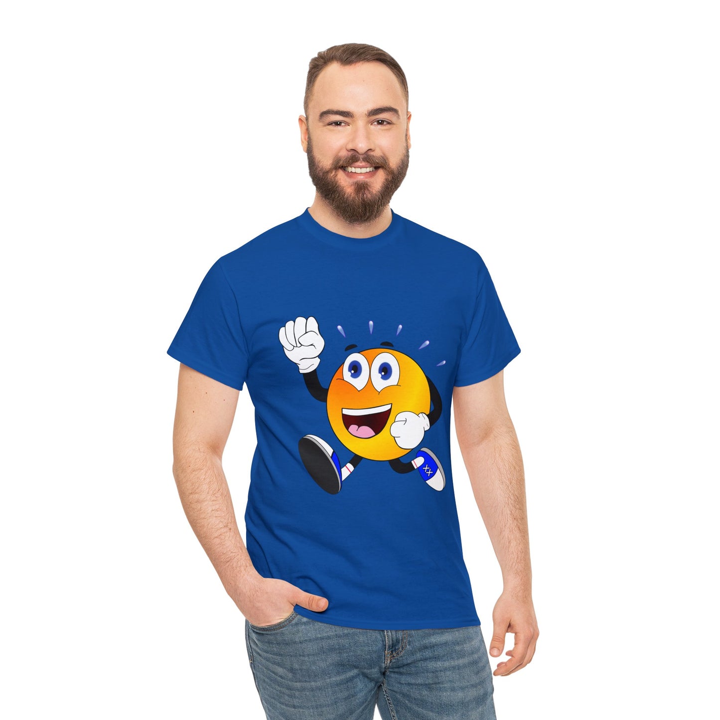 Unisex Retro Running Head Heavy Cotton Tee (Multiple Colours)