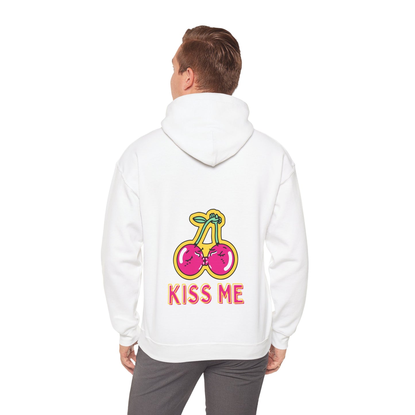 Unisex Kissing Cherries Kiss Me Heavy Blend⢠Hooded Sweatshirt (Multiple Colours)