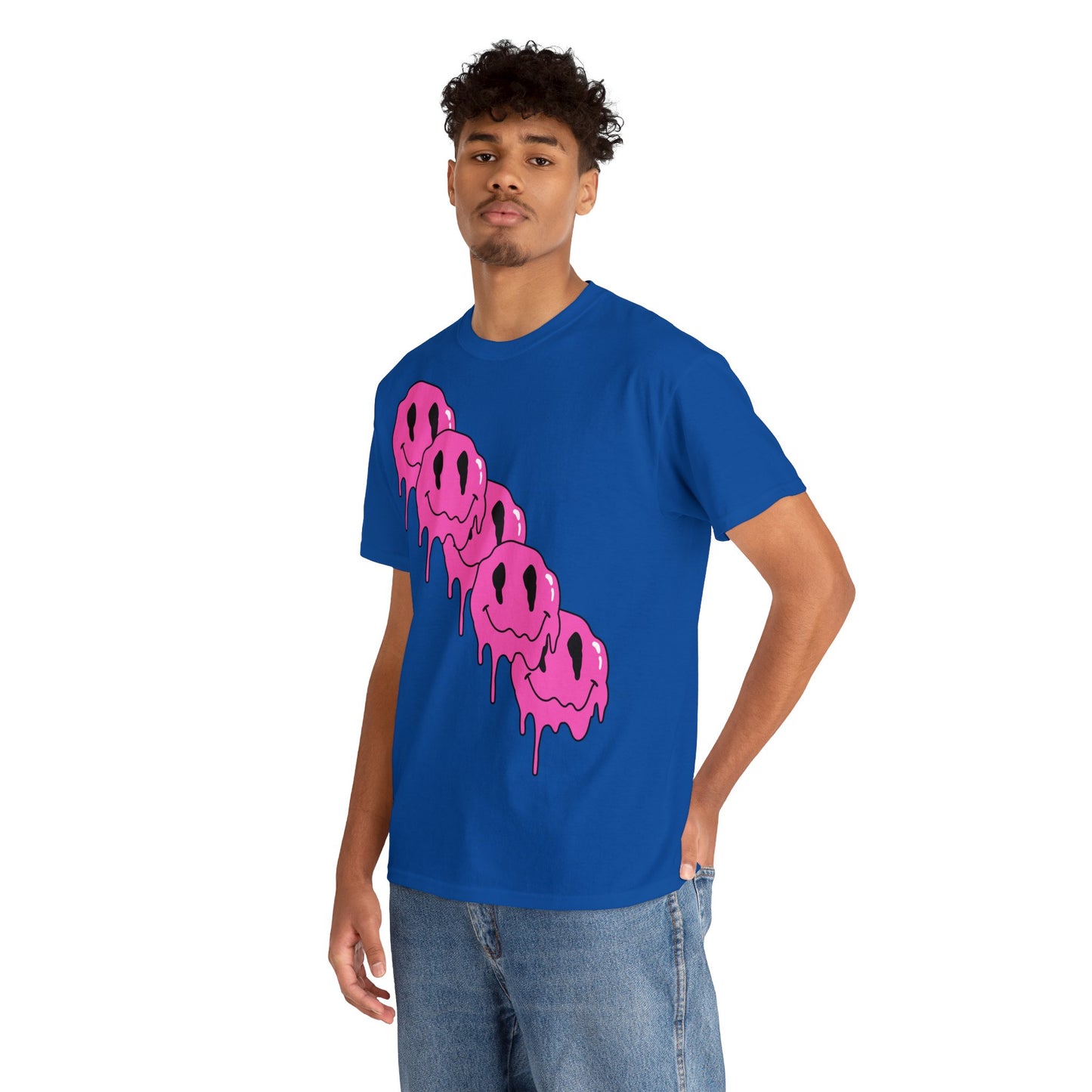 Unisex T-Shirt with Melting Smiley Face (Multiple Colours)