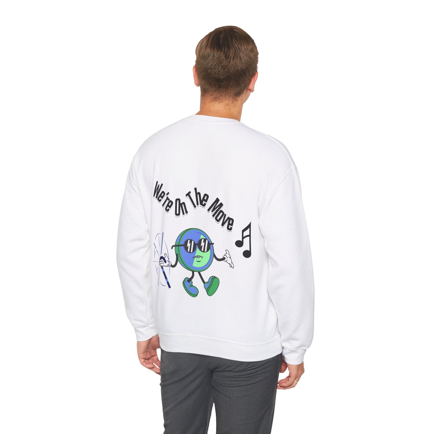We're On The Move White Unisex Heavy Blend™ Crewneck Sweatshirt