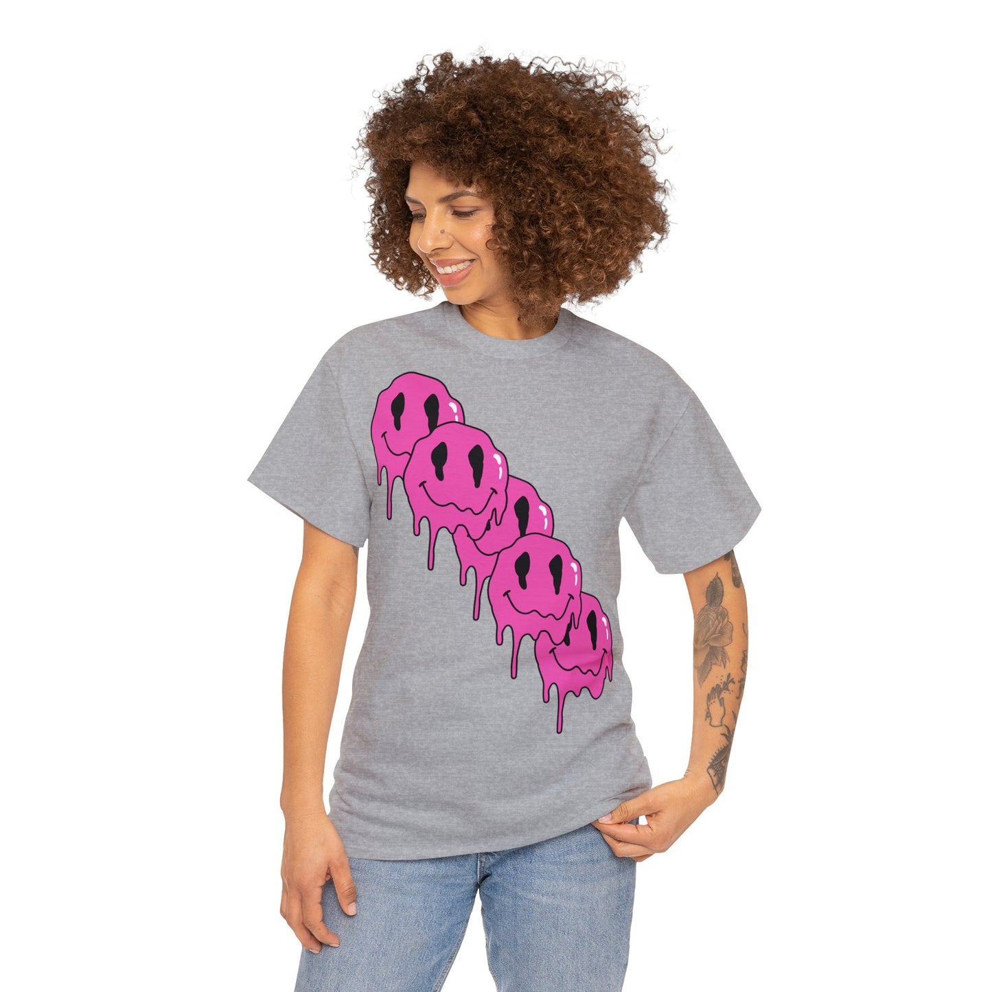 Unisex T-Shirt with Melting Smiley Face (Multiple Colours)
