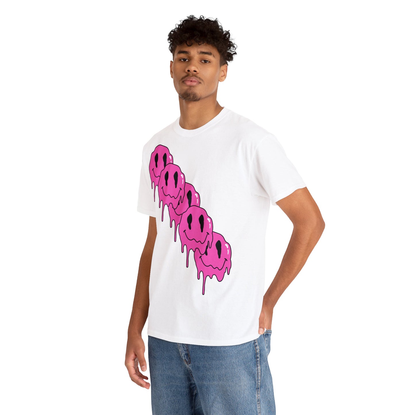 Unisex T-Shirt with Melting Smiley Face (Multiple Colours)
