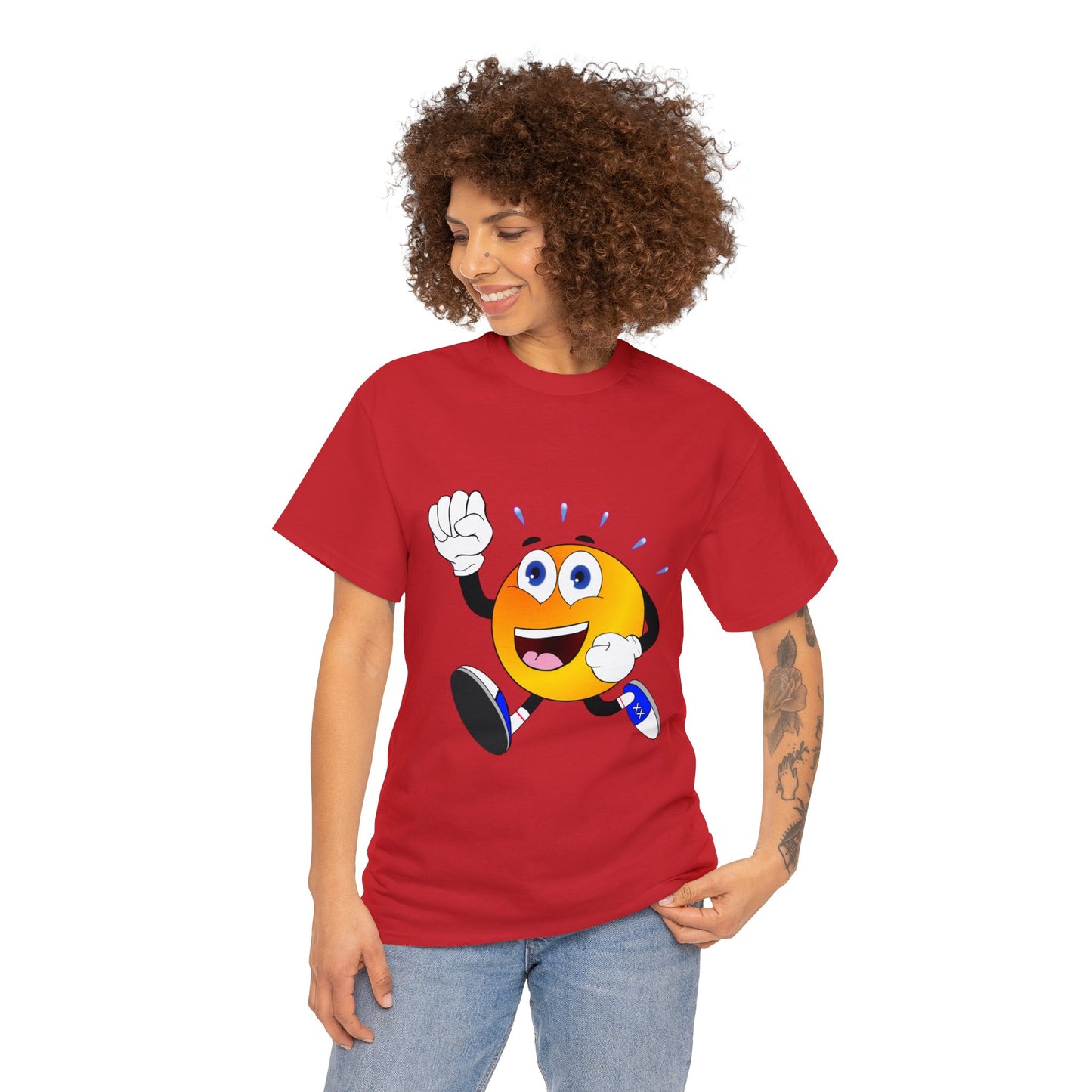 Unisex Retro Running Head Heavy Cotton Tee (Multiple Colours)