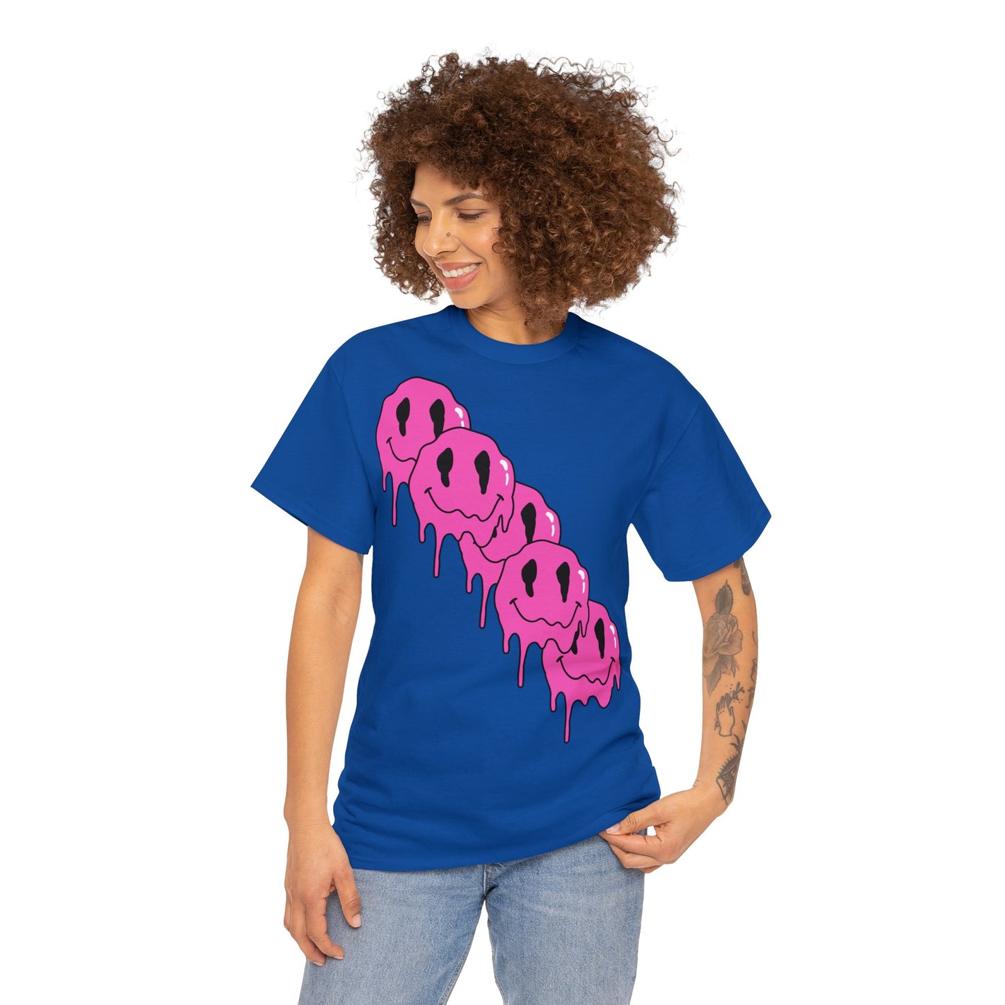 Unisex T-Shirt with Melting Smiley Face (Multiple Colours)