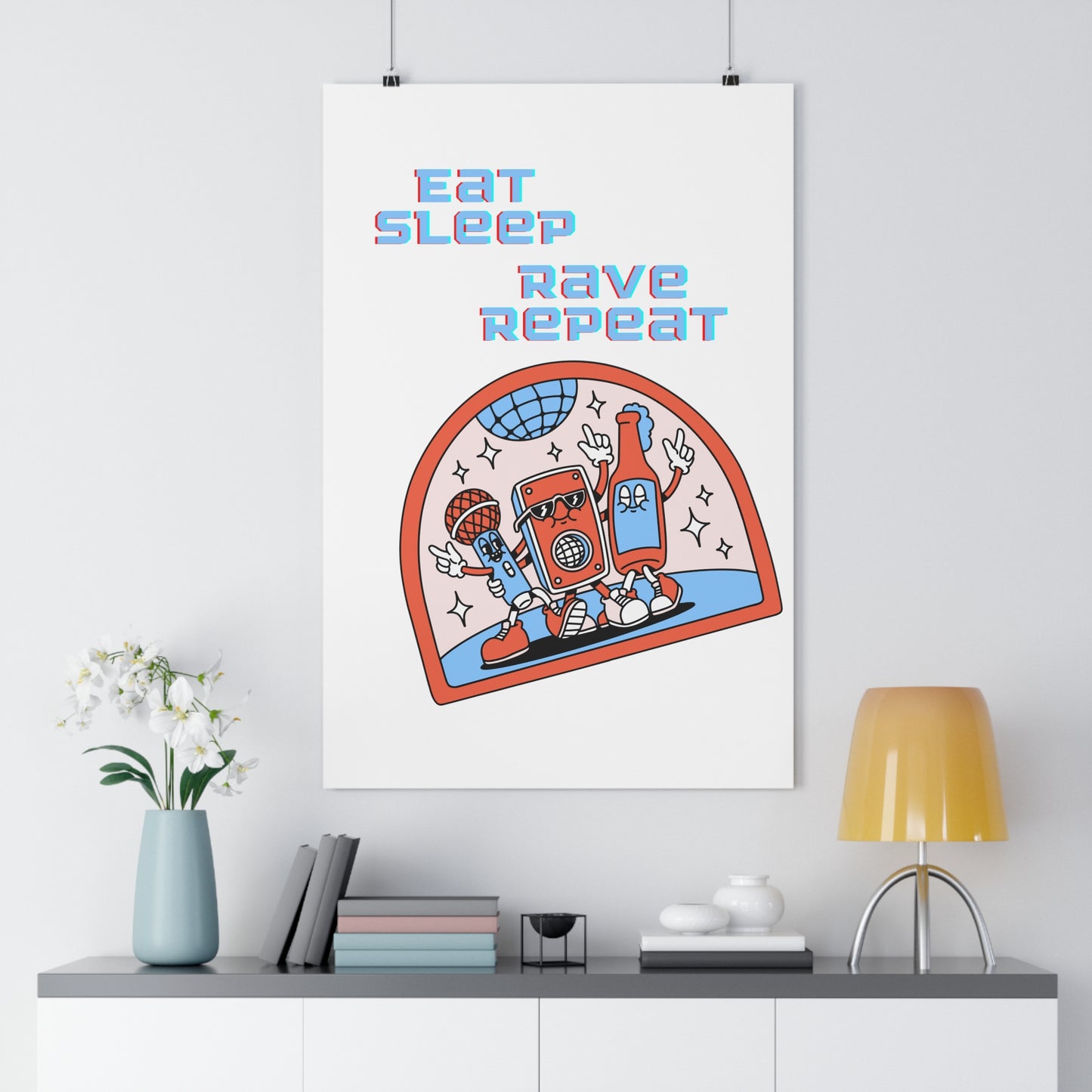 Eat,Sleep, Rave, Repeat Premium Paper Poster