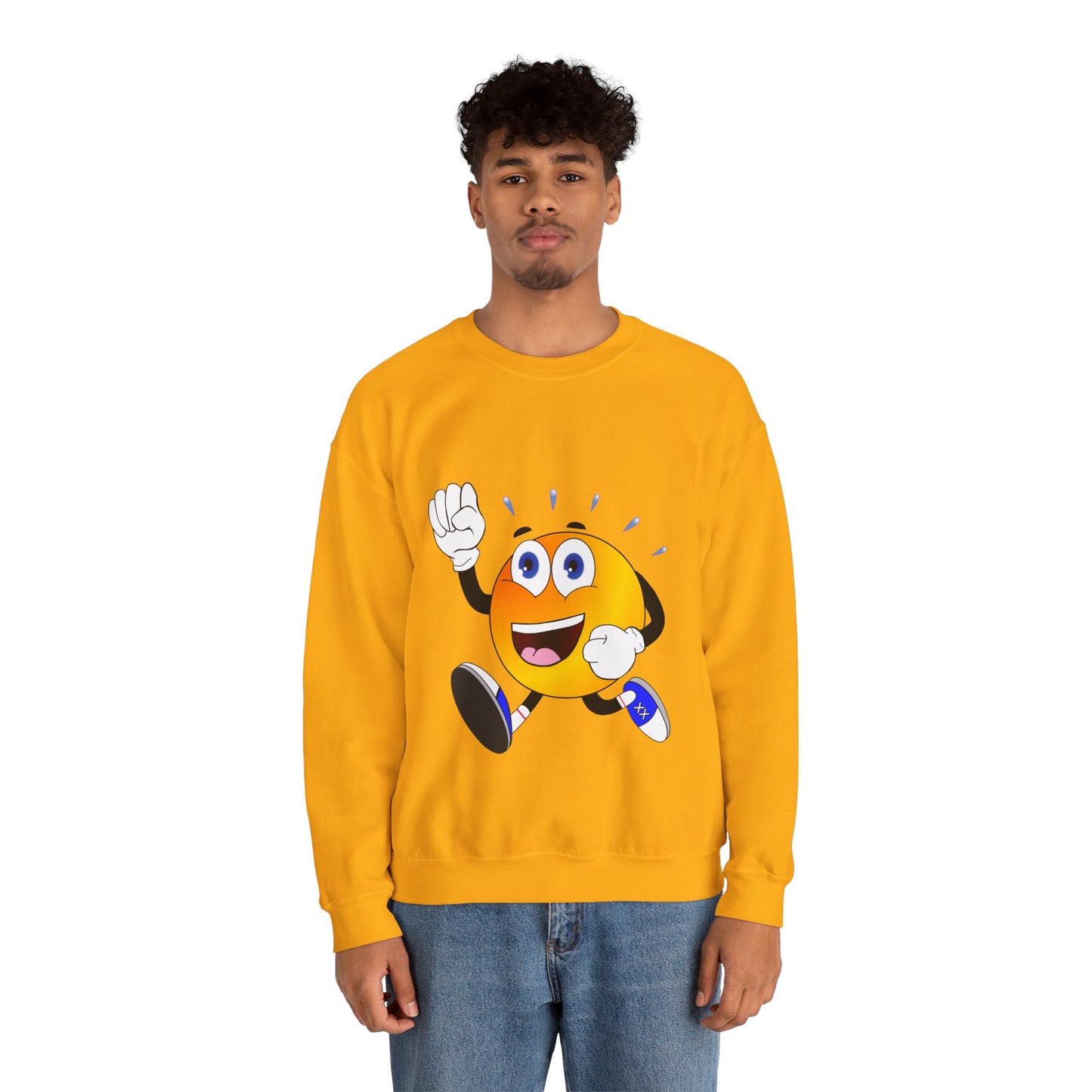 Unisex Running Retro Face Heavy Blend⢠Crewneck Sweatshirt (Multiple Colours)