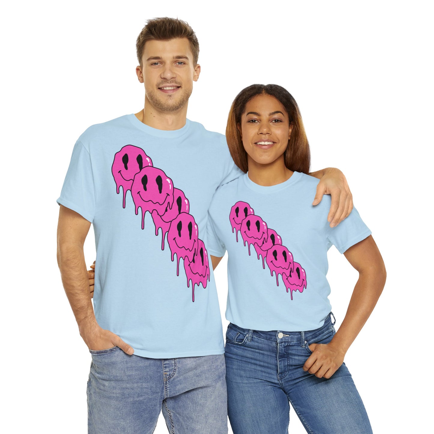 Unisex T-Shirt with Melting Smiley Face (Multiple Colours)