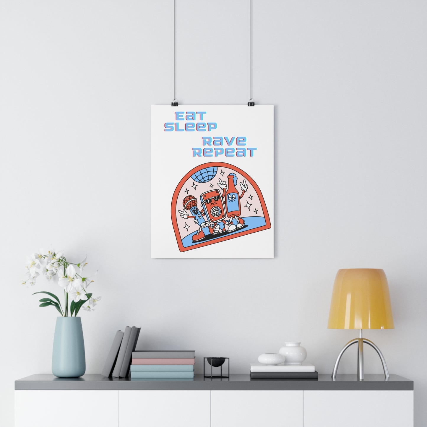 Eat,Sleep, Rave, Repeat Premium Paper Poster