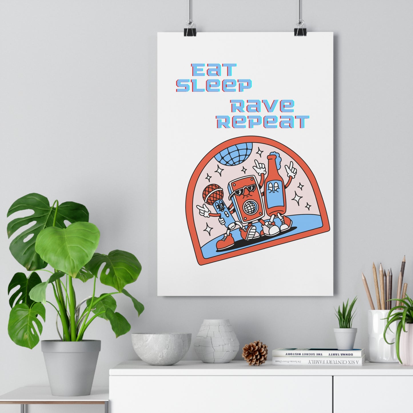 Eat,Sleep, Rave, Repeat Premium Paper Poster