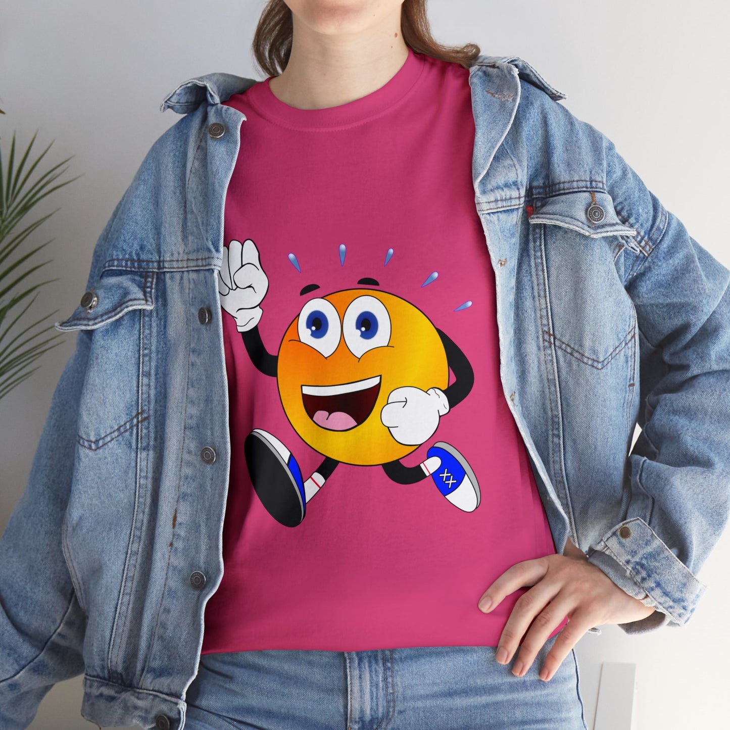Unisex Retro Running Head Heavy Cotton Tee (Multiple Colours)