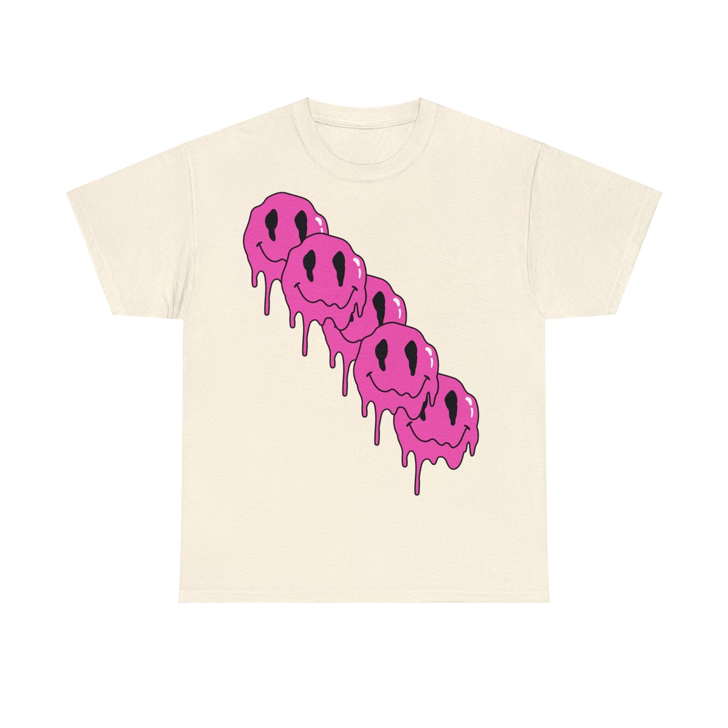 Unisex T-Shirt with Melting Smiley Face (Multiple Colours)