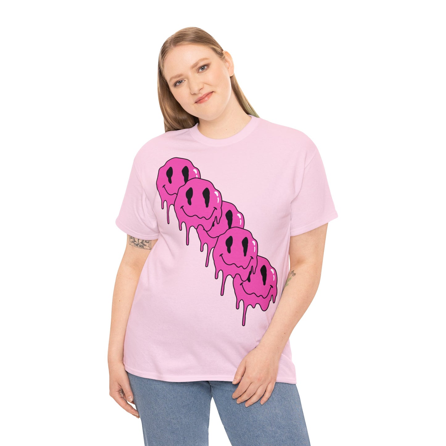 Unisex T-Shirt with Melting Smiley Face (Multiple Colours)