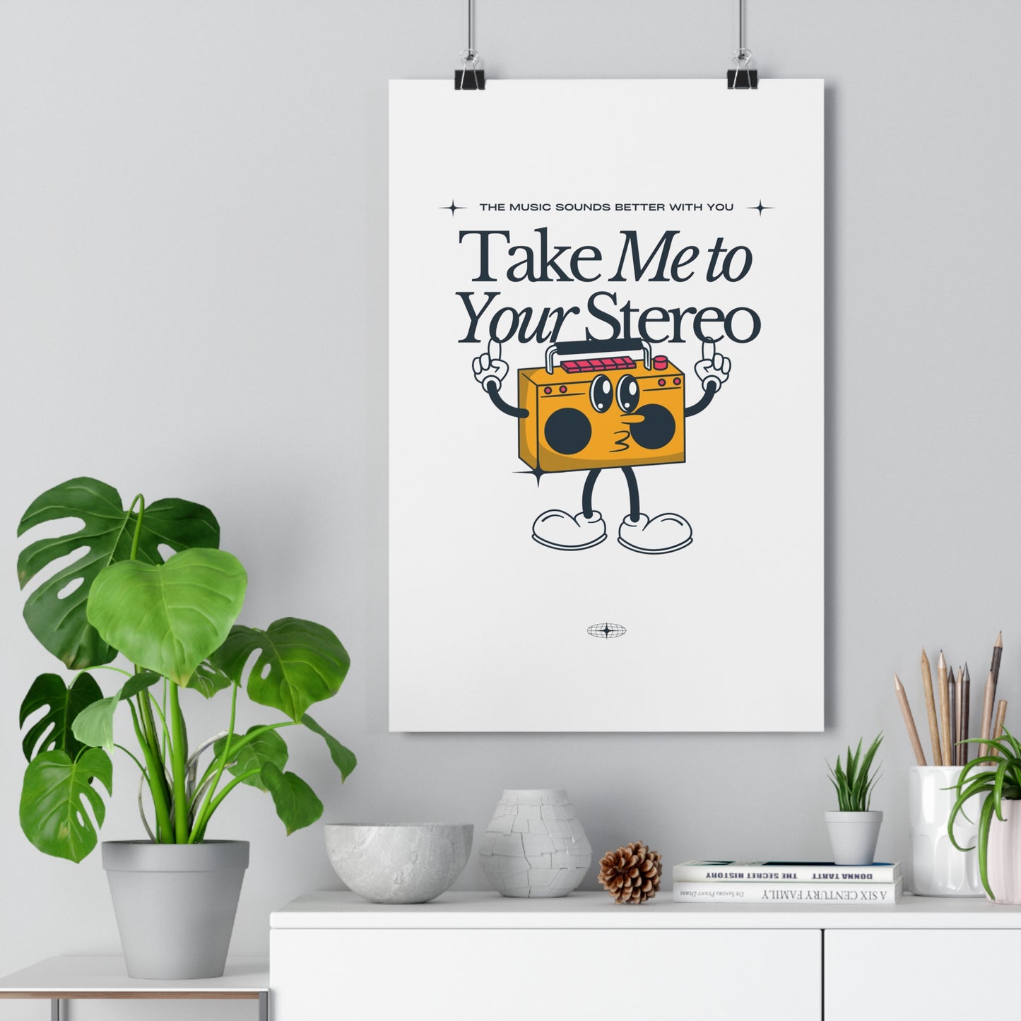 Take Me To Your Stereo Premium Paper Poster
