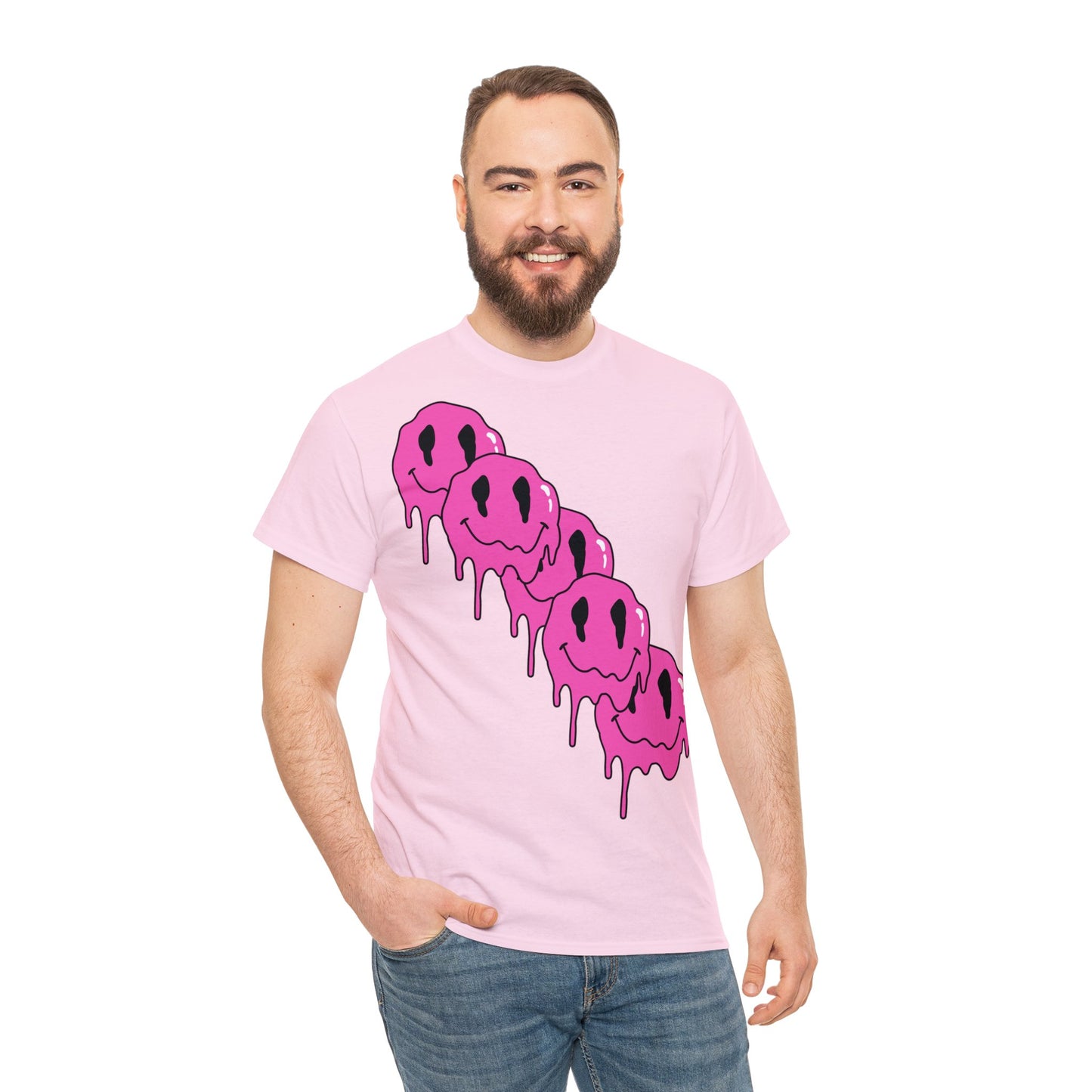 Unisex T-Shirt with Melting Smiley Face (Multiple Colours)