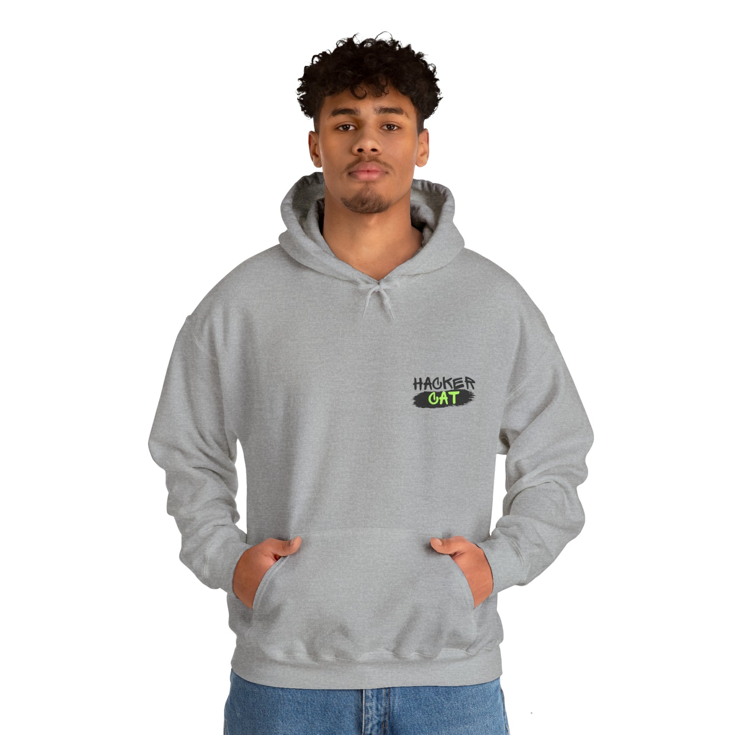 Unisex Hacker Cat Heavy Blend™ Hooded Sweatshirt (Multiple Colours)