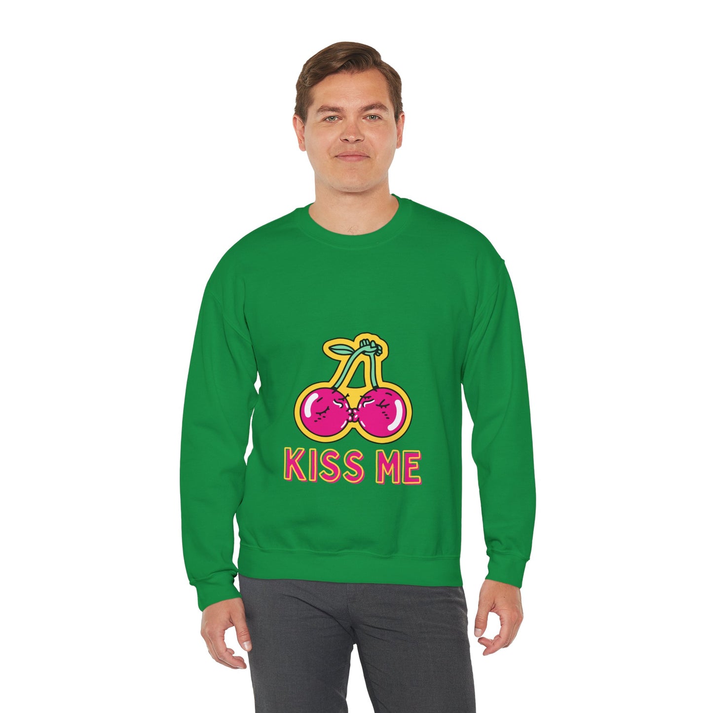 Cosy Kiss Me Kissing Cherries Unisex Heavy Blend⢠Crewneck Sweatshirt (Multiple Colours)