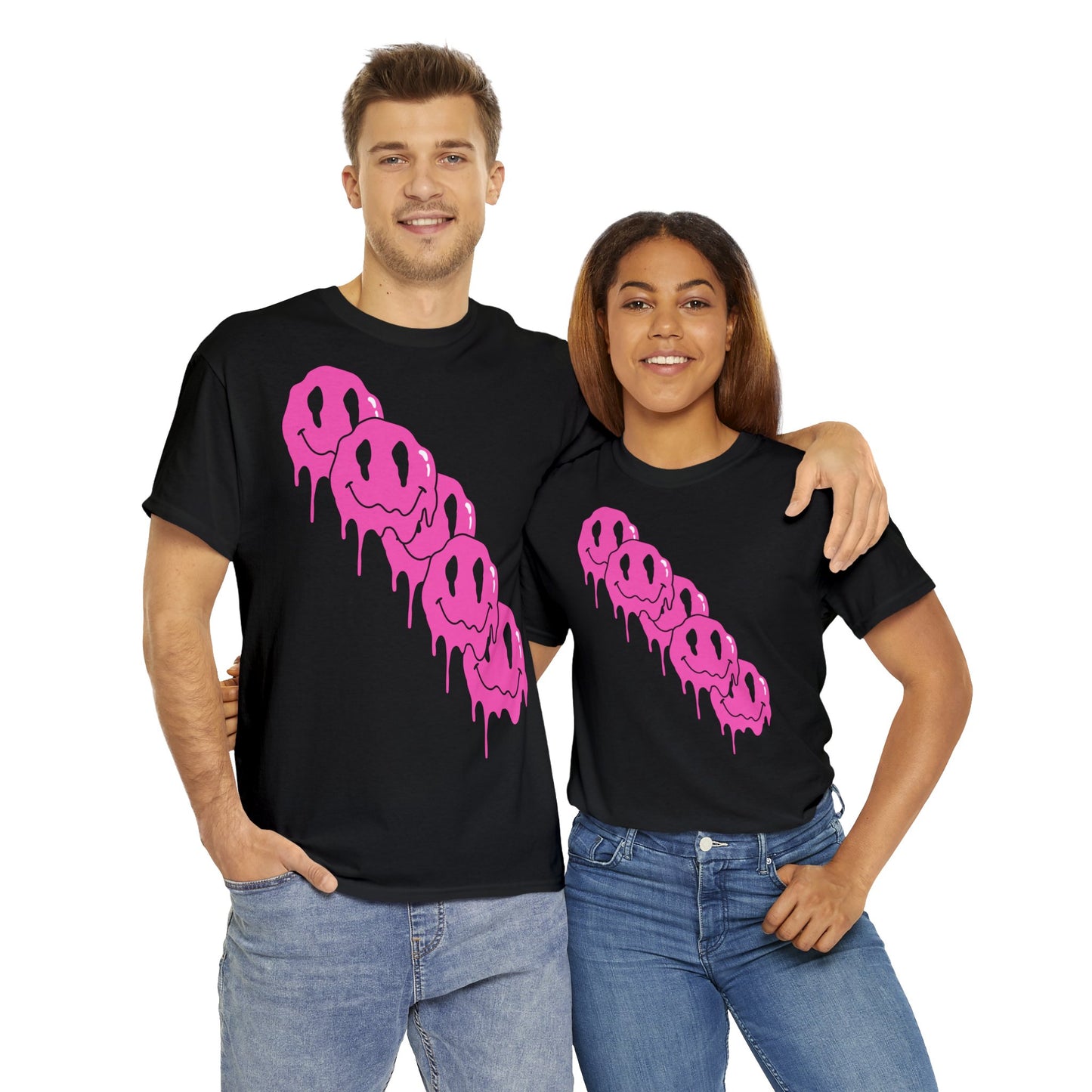 Unisex T-Shirt with Melting Smiley Face (Multiple Colours)