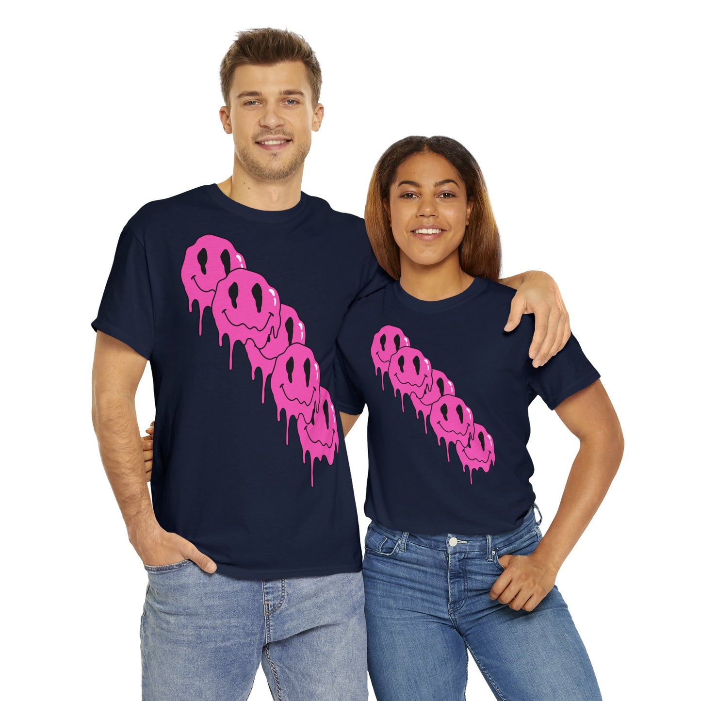 Unisex T-Shirt with Melting Smiley Face (Multiple Colours)
