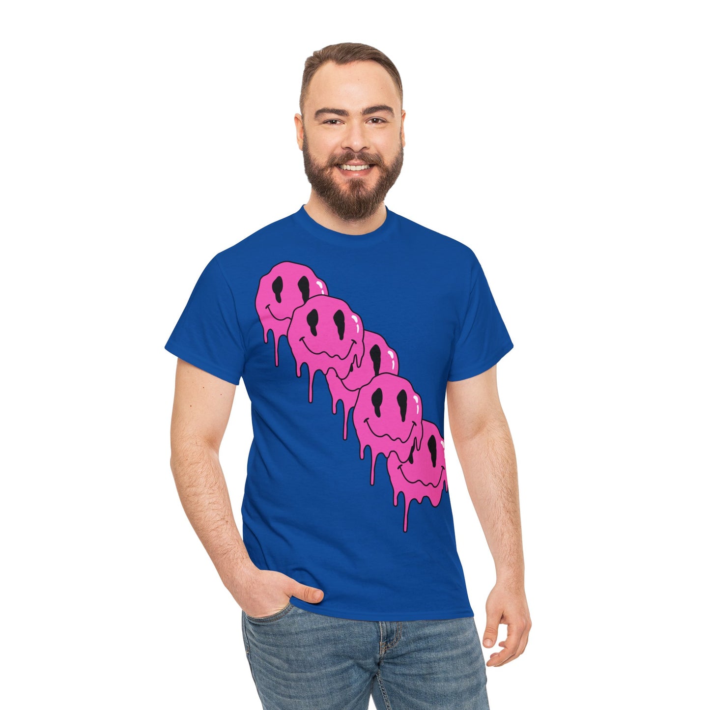 Unisex T-Shirt with Melting Smiley Face (Multiple Colours)