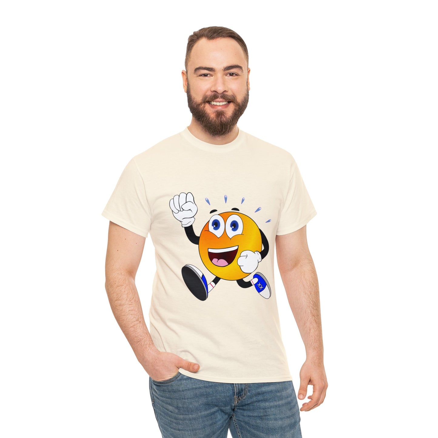 Unisex Retro Running Head Heavy Cotton Tee (Multiple Colours)
