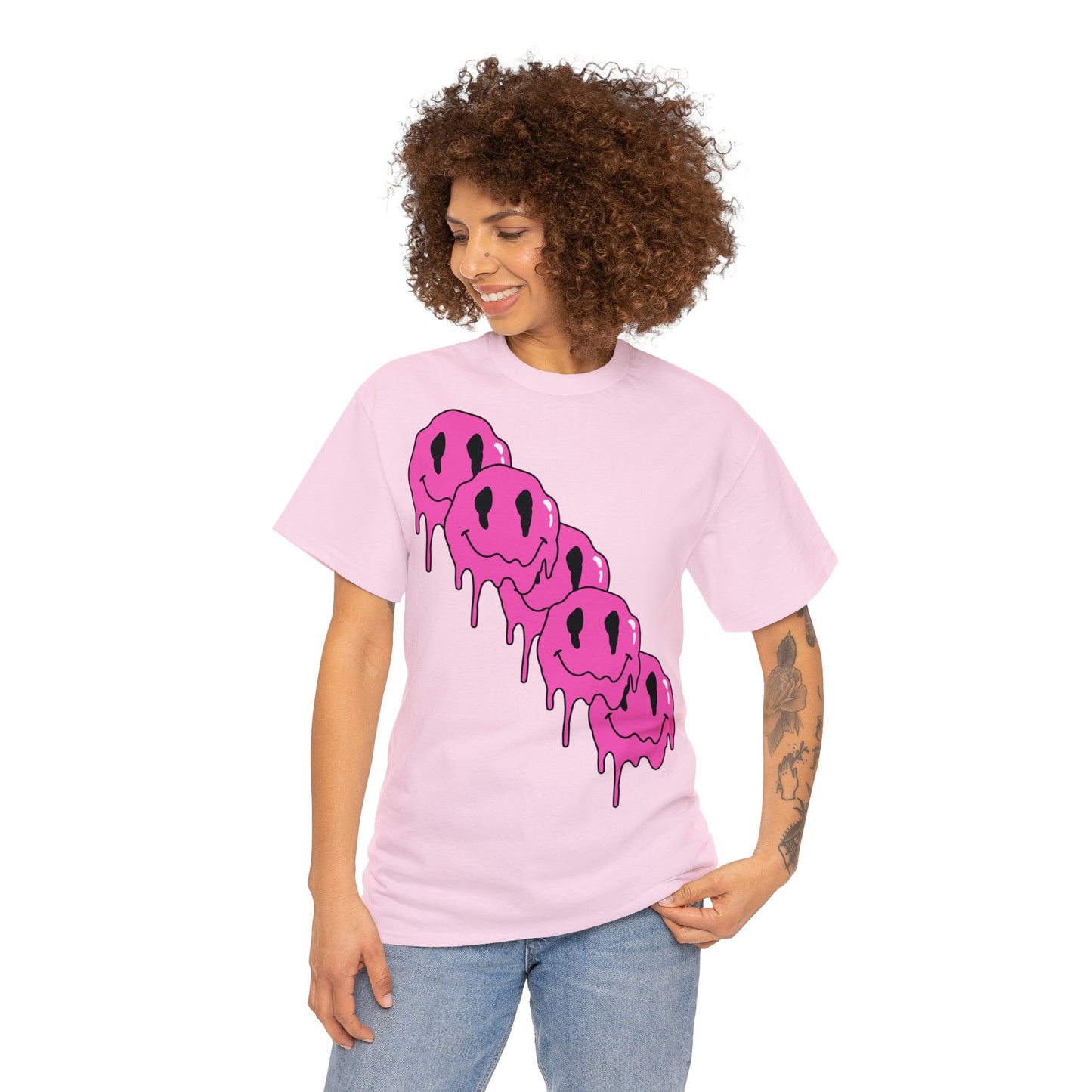 Unisex T-Shirt with Melting Smiley Face (Multiple Colours)