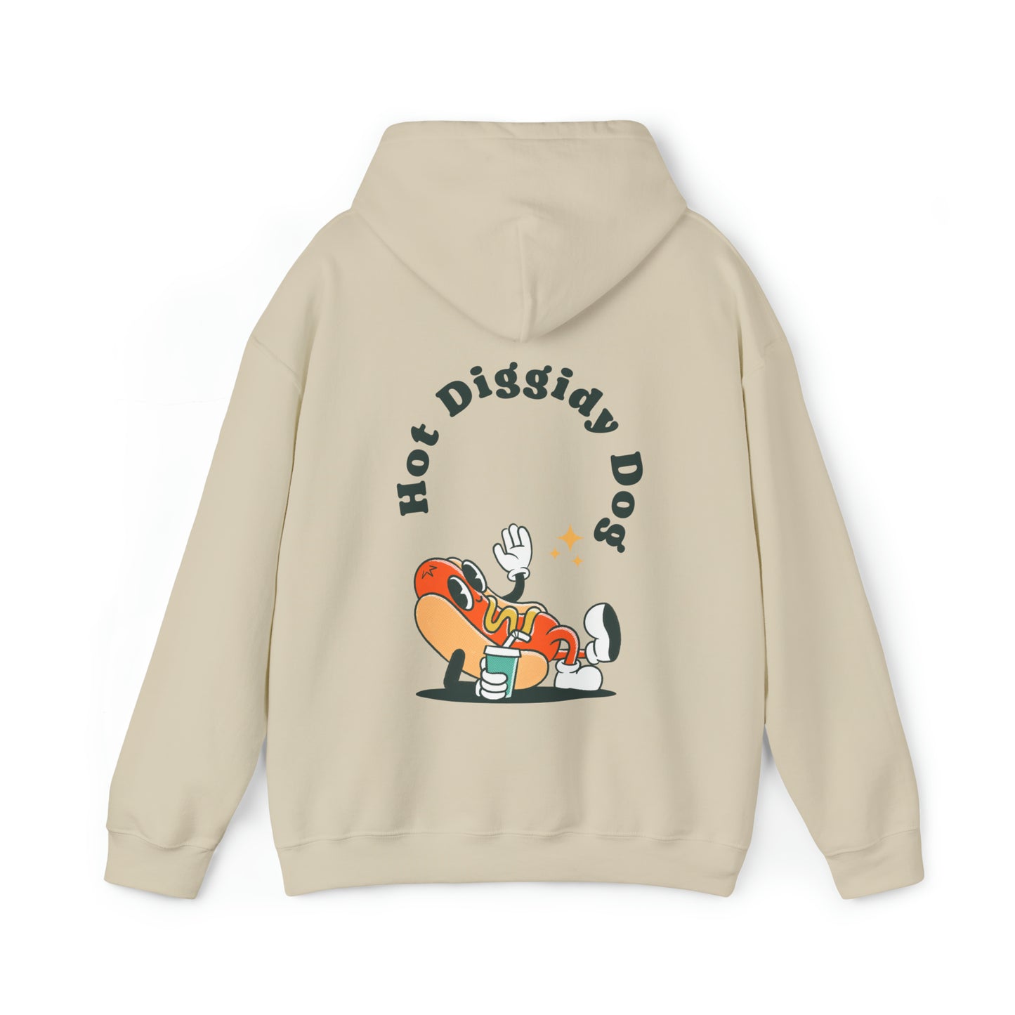 Unisex Retro Hot Diggidy Dog Heavy Blend™ Hooded Sweatshirt (Multiple Colours)