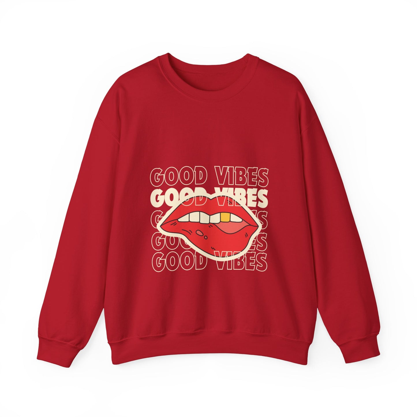 Cosy Good Vibes and Lips Unisex Heavy Blend™ Crewneck Sweatshirt (Multiple Colours)