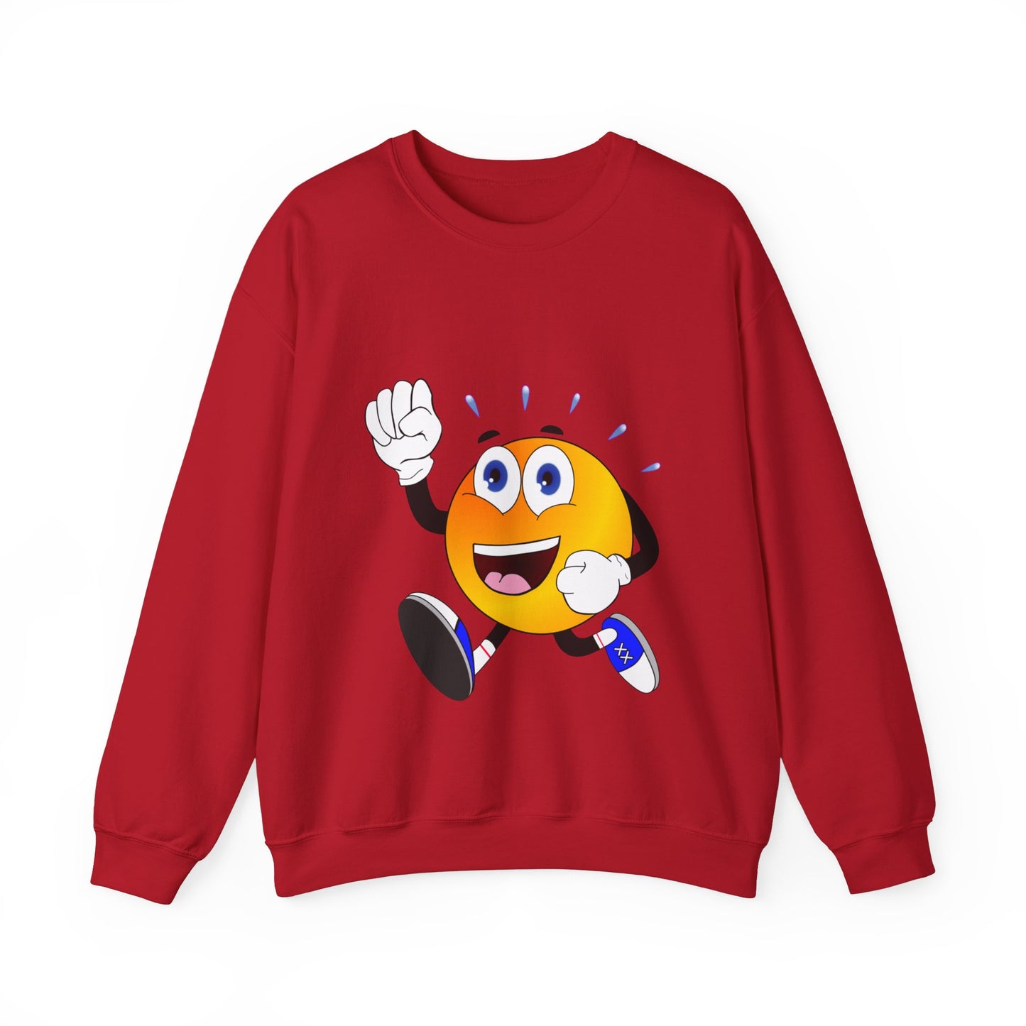 Unisex Running Retro Face Heavy Blend⢠Crewneck Sweatshirt (Multiple Colours)