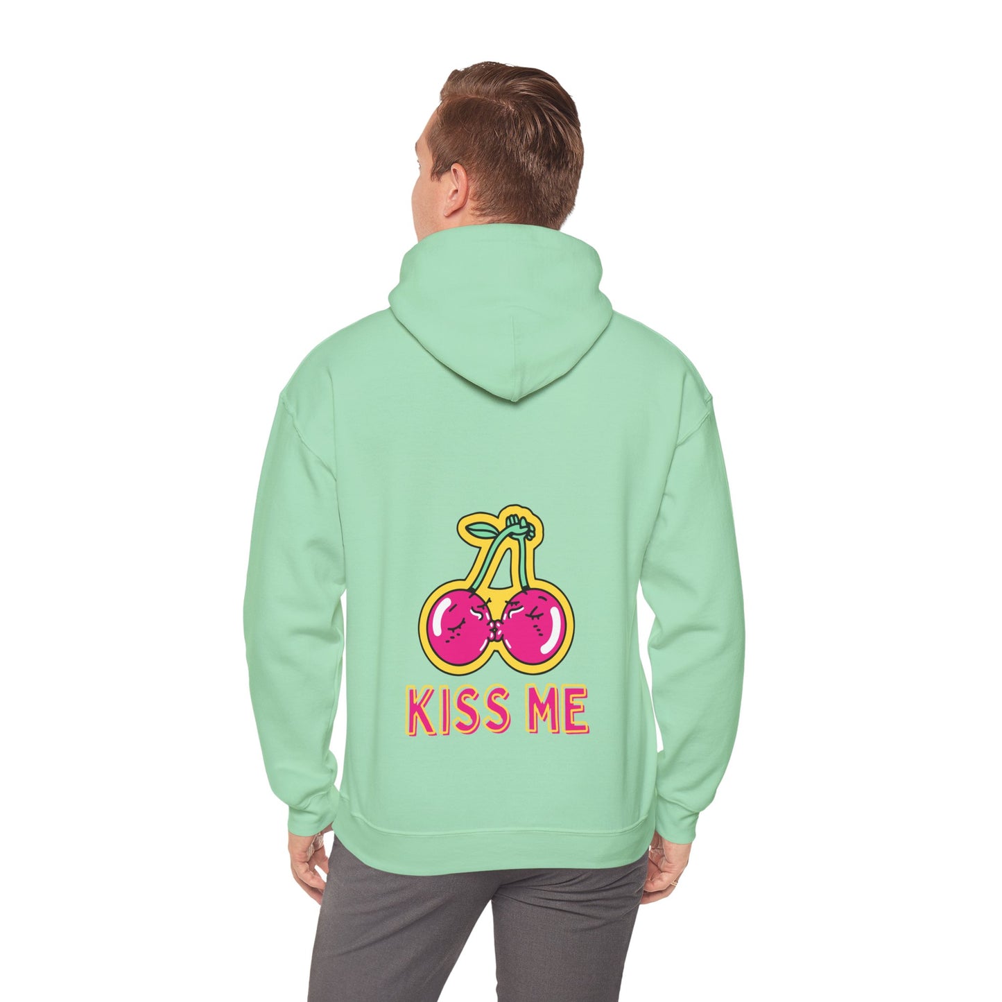 Unisex Kissing Cherries Kiss Me Heavy Blend⢠Hooded Sweatshirt (Multiple Colours)