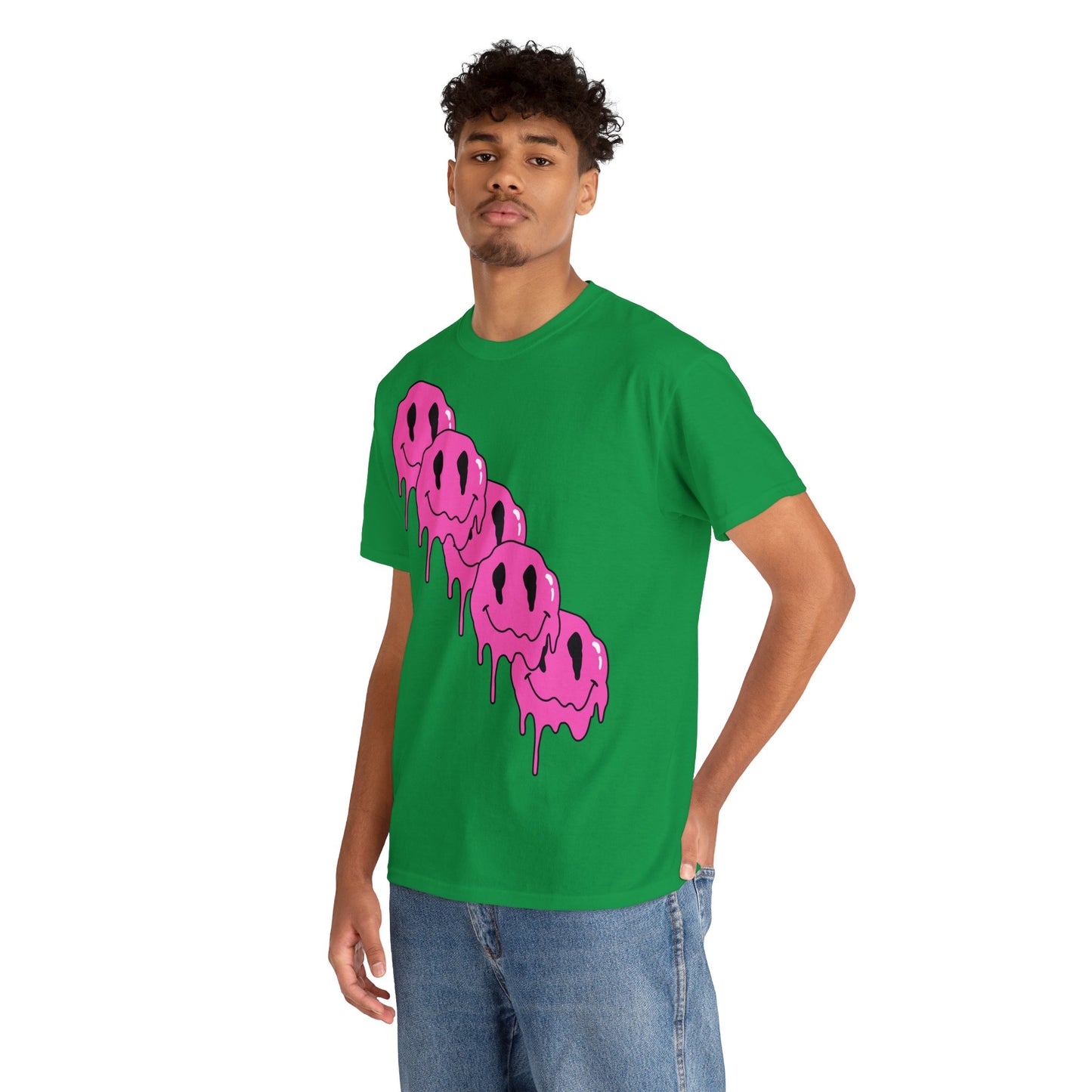 Unisex T-Shirt with Melting Smiley Face (Multiple Colours)