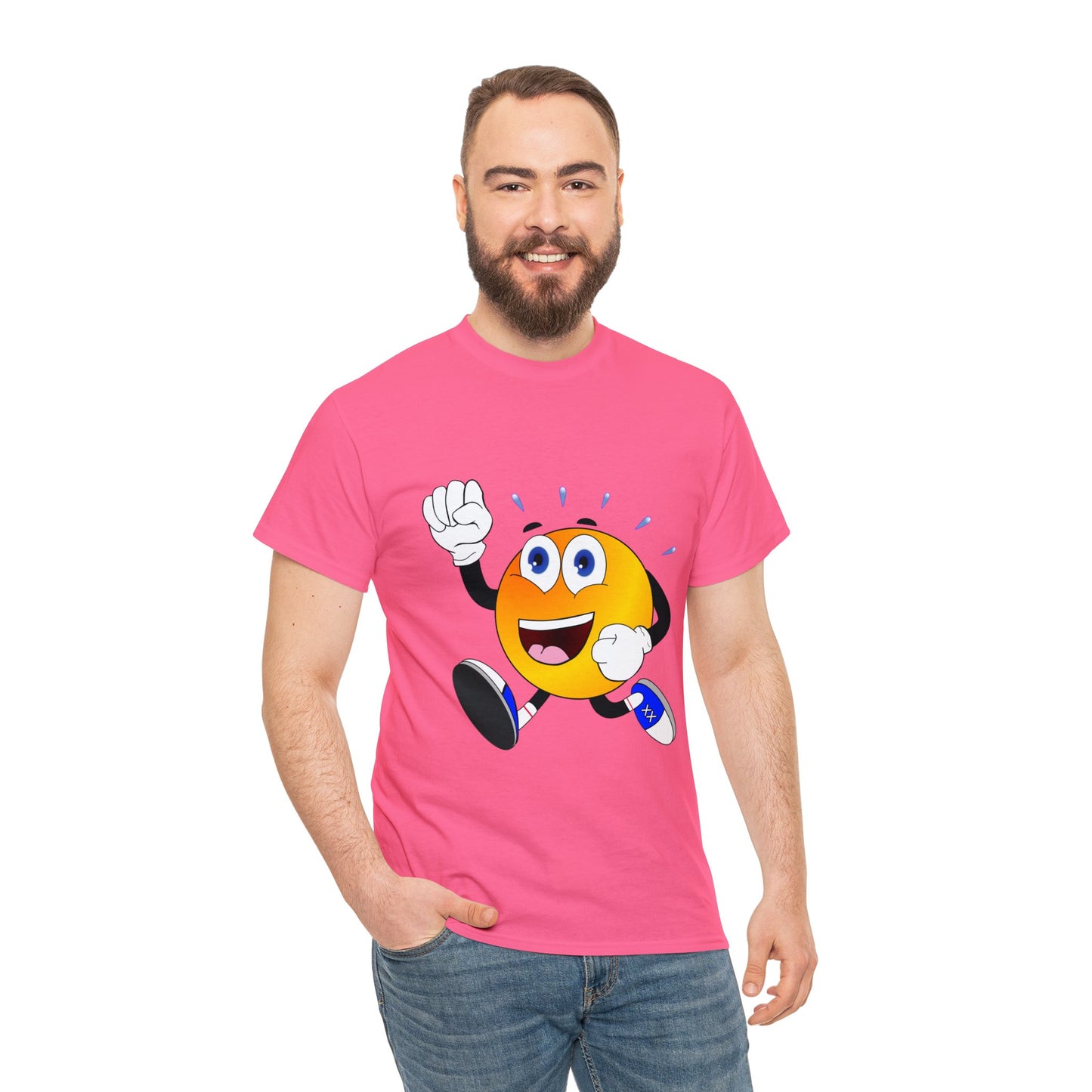 Unisex Retro Running Head Heavy Cotton Tee (Multiple Colours)