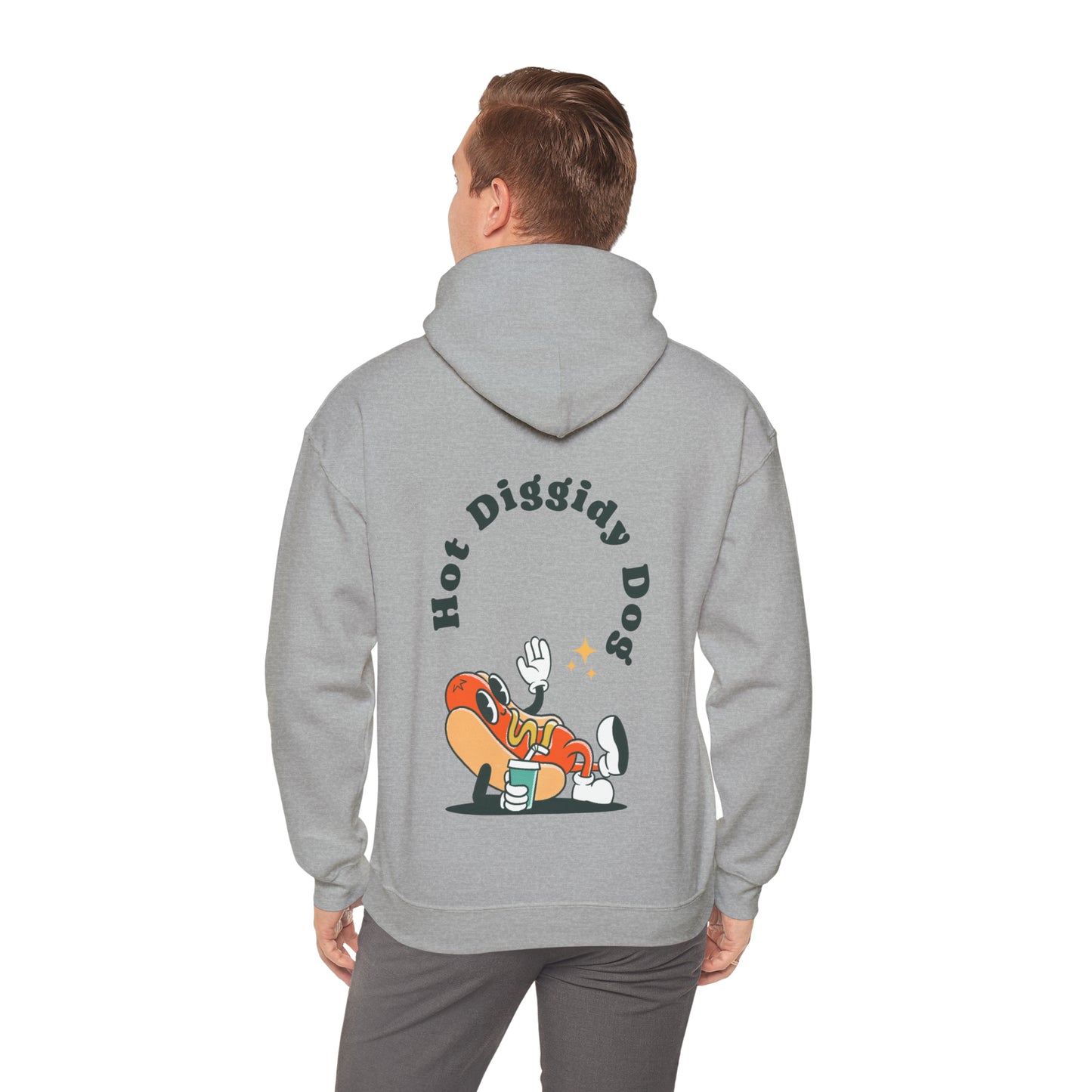 Unisex Retro Hot Diggidy Dog Heavy Blend™ Hooded Sweatshirt (Multiple Colours)