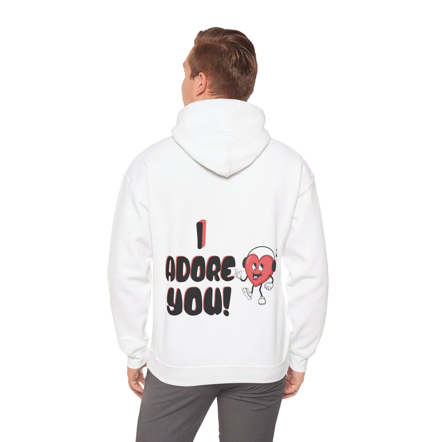 I Adore You White Unisex Heavy Blend™ Hooded Sweatshirt