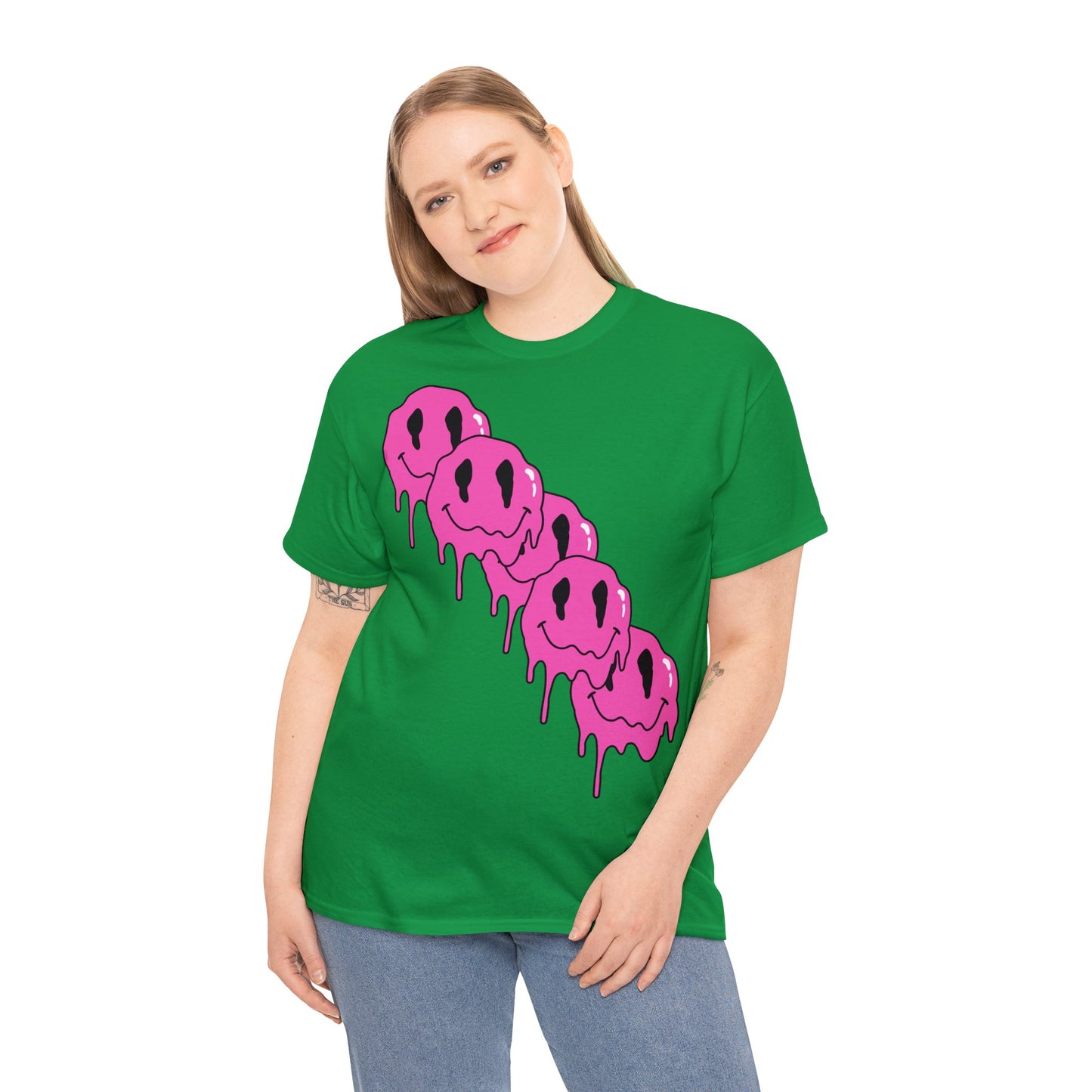 Unisex T-Shirt with Melting Smiley Face (Multiple Colours)