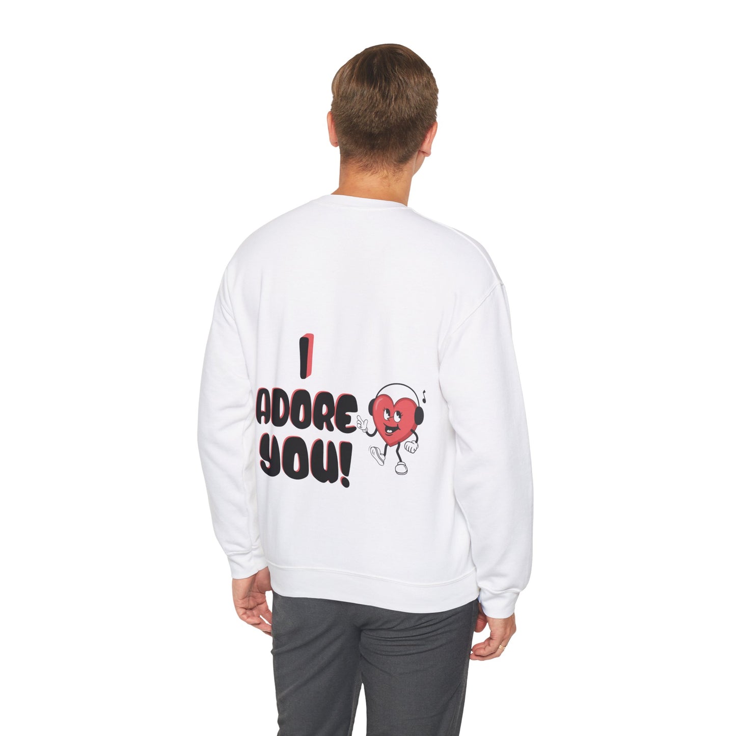 I Adore You White Unisex Heavy Blend™ Crewneck Sweatshirt