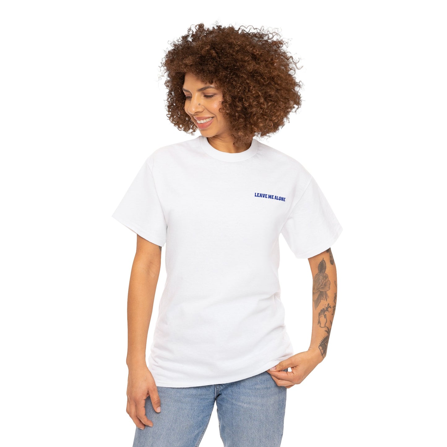 Everybody Leave Me Alone White Unisex Heavy Cotton Tee
