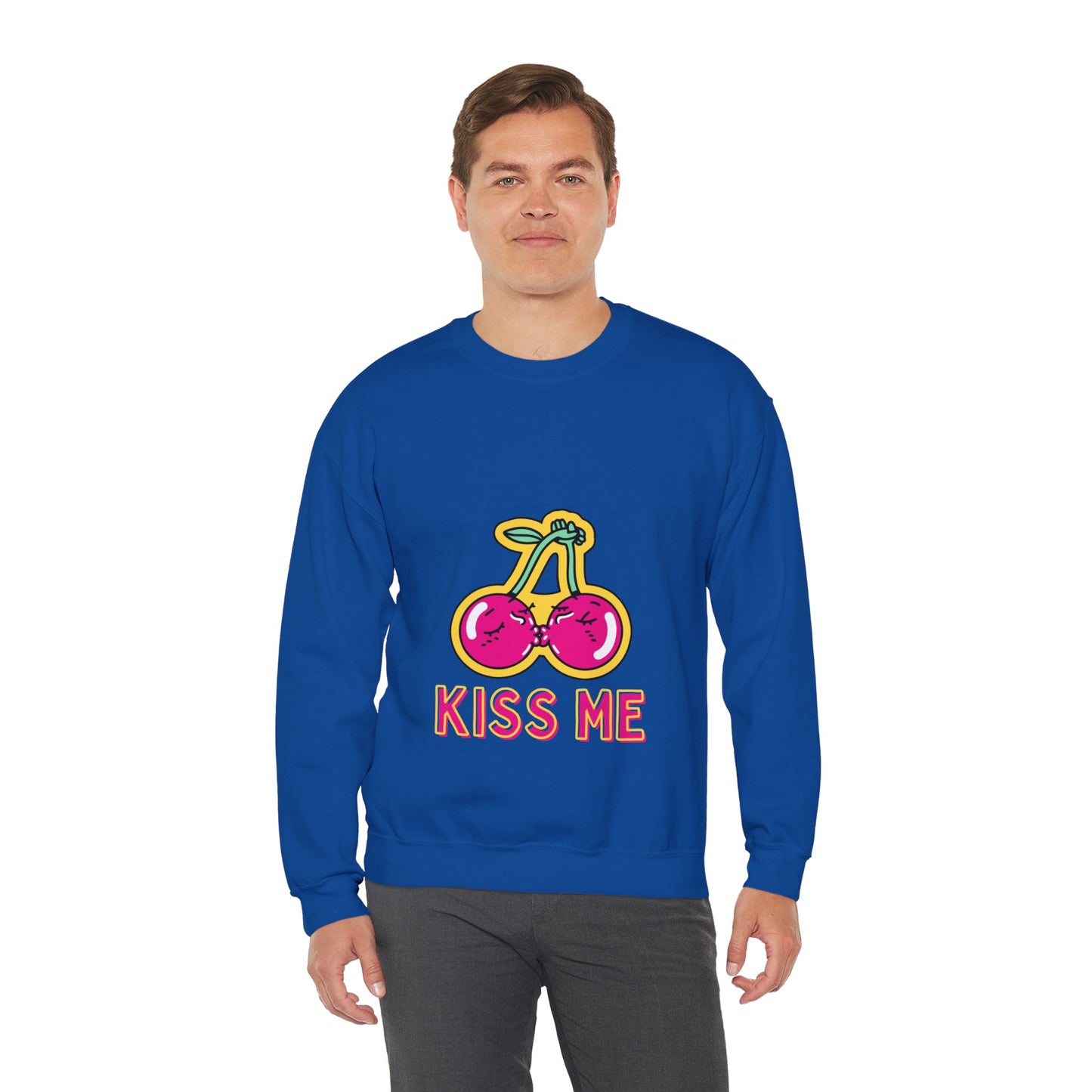 Cosy Kiss Me Kissing Cherries Unisex Heavy Blend⢠Crewneck Sweatshirt (Multiple Colours)