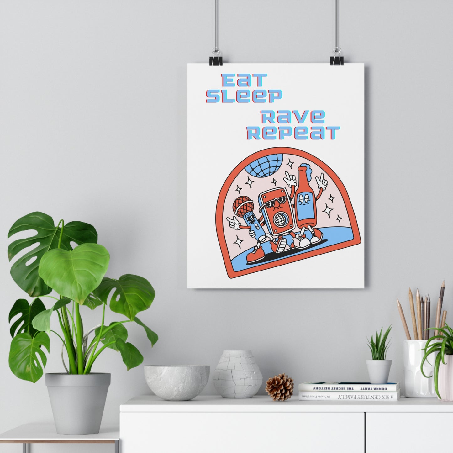 Eat,Sleep, Rave, Repeat Premium Paper Poster