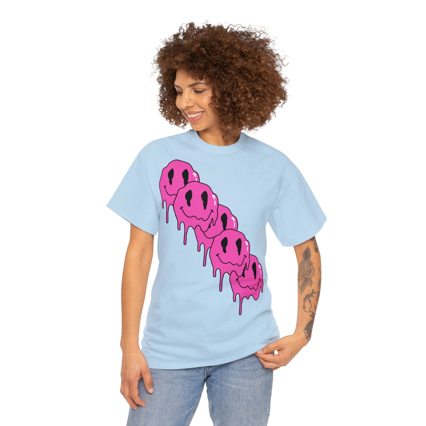 Unisex T-Shirt with Melting Smiley Face (Multiple Colours)