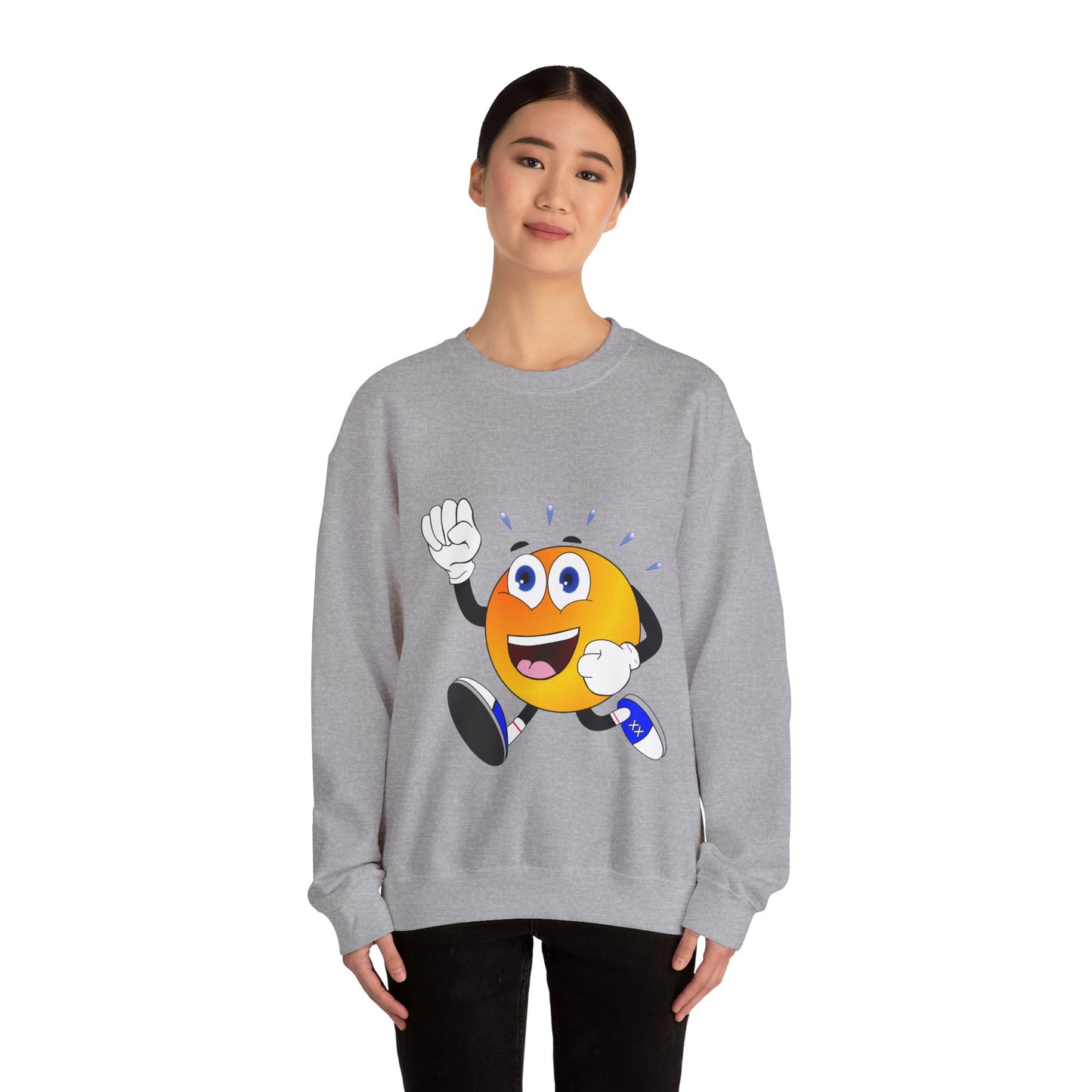 Unisex Running Retro Face Heavy Blend⢠Crewneck Sweatshirt (Multiple Colours)