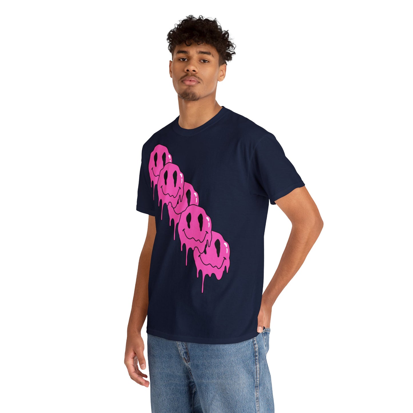 Unisex T-Shirt with Melting Smiley Face (Multiple Colours)