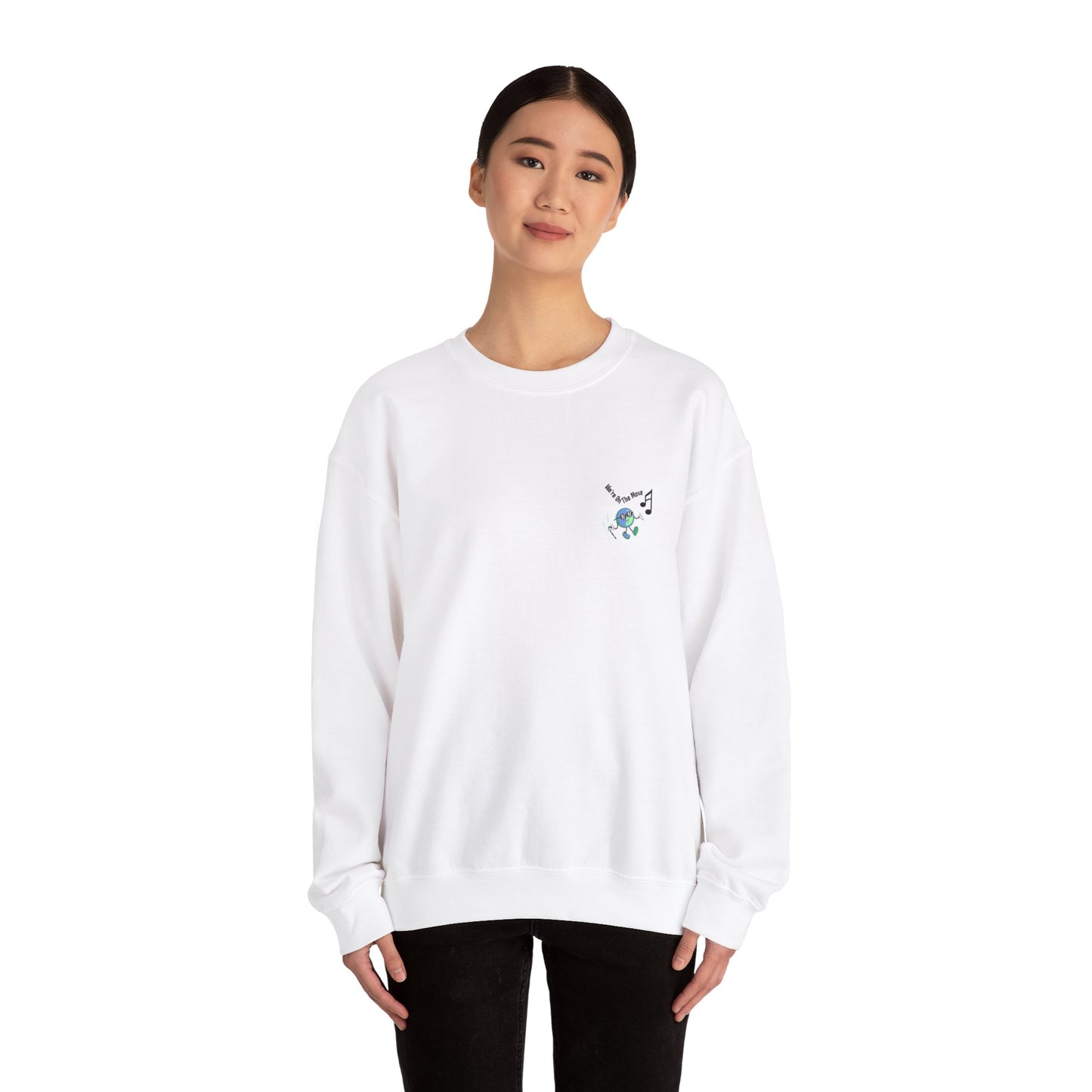 We're On The Move White Unisex Heavy Blend™ Crewneck Sweatshirt