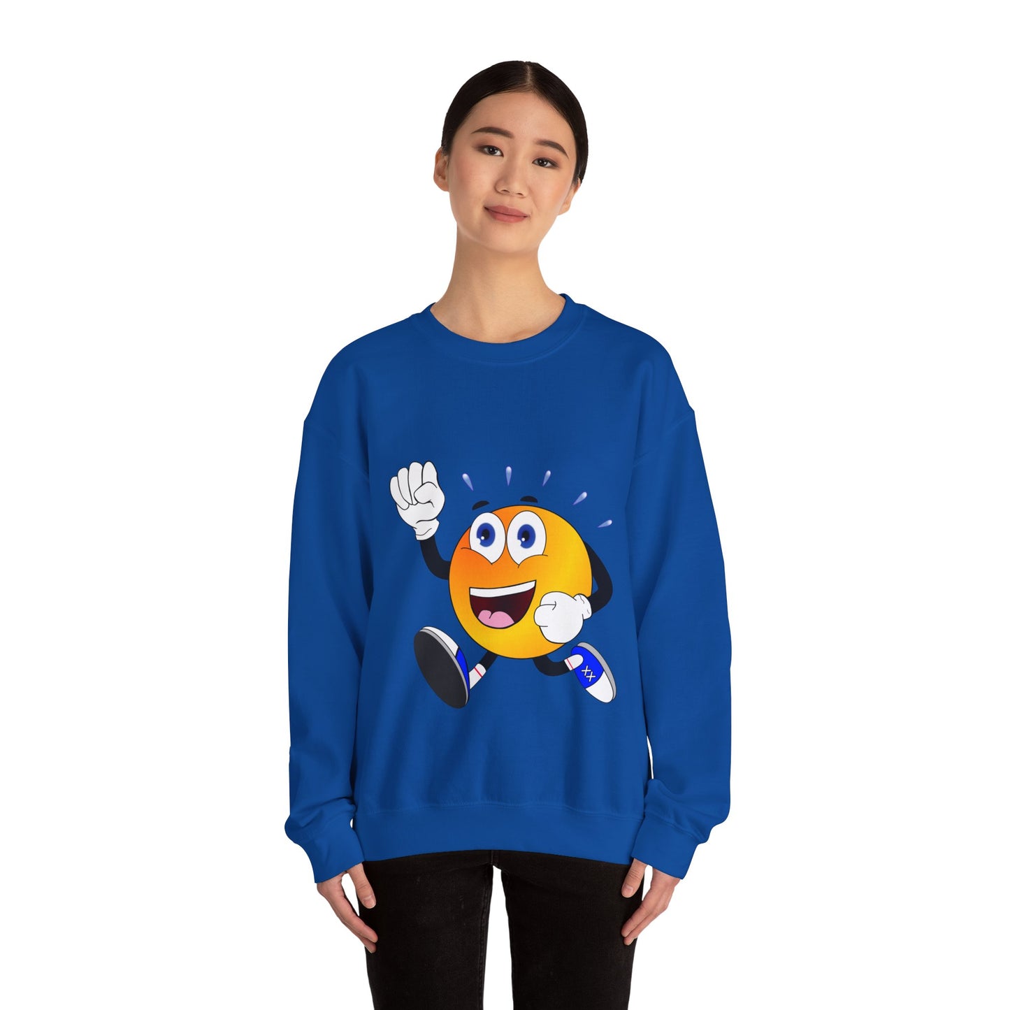 Unisex Running Retro Face Heavy Blend⢠Crewneck Sweatshirt (Multiple Colours)