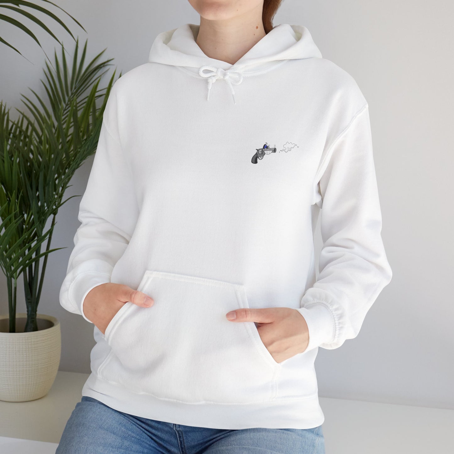 Semi-Automatic Blap Blap Blap White Unisex Heavy Blend™ Hooded Sweatshirt