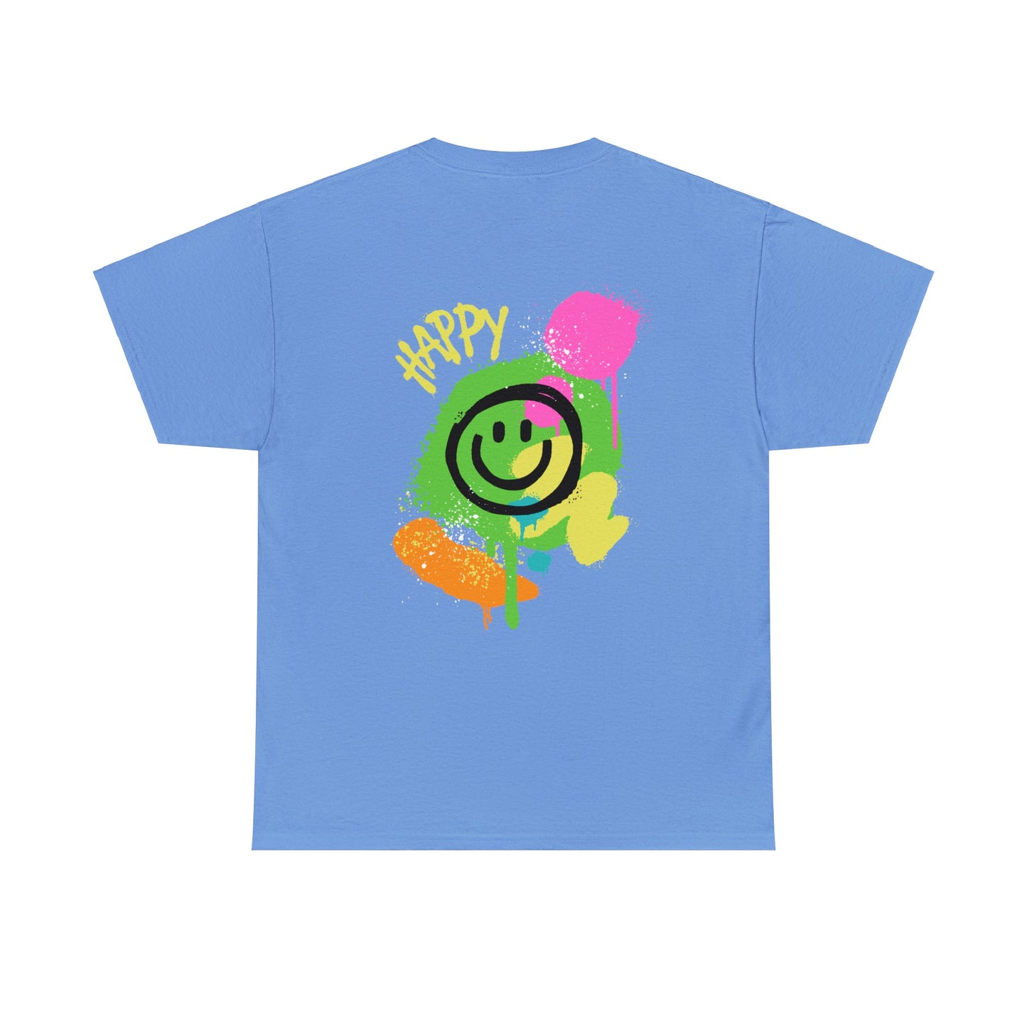 Unisex Happy Face Spray Paint T-Shirt (Multiple Colours)