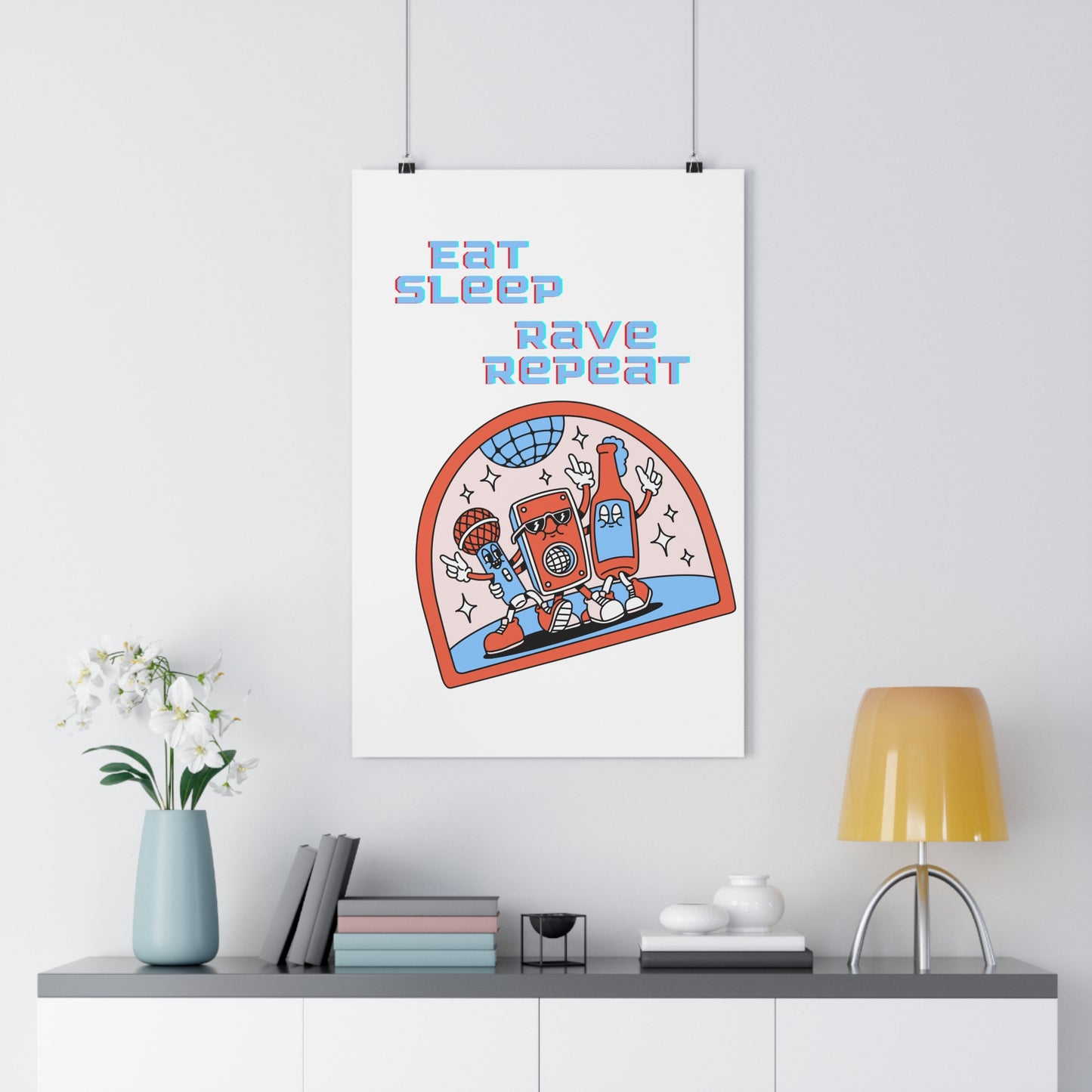 Eat,Sleep, Rave, Repeat Premium Paper Poster