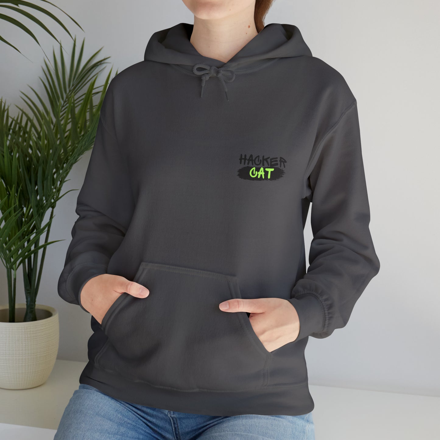 Unisex Hacker Cat Heavy Blend™ Hooded Sweatshirt (Multiple Colours)