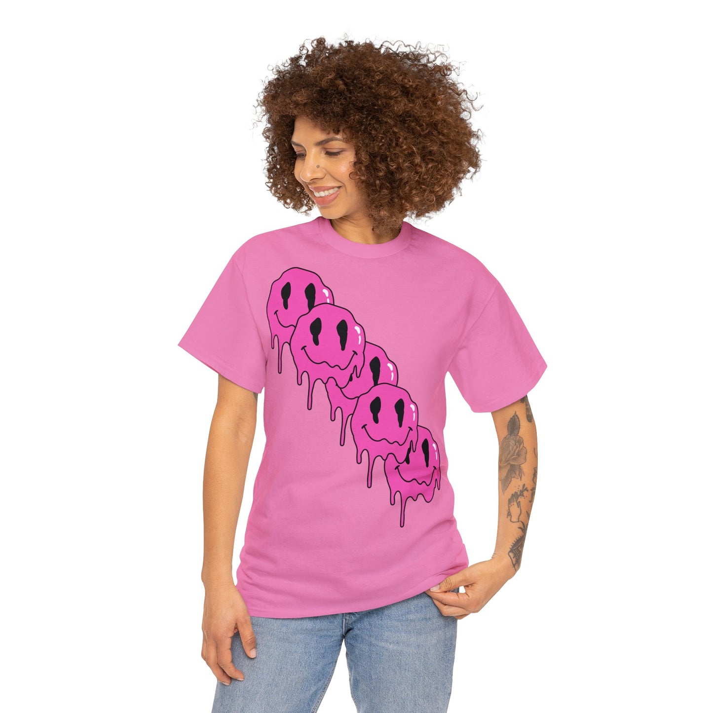 Unisex T-Shirt with Melting Smiley Face (Multiple Colours)
