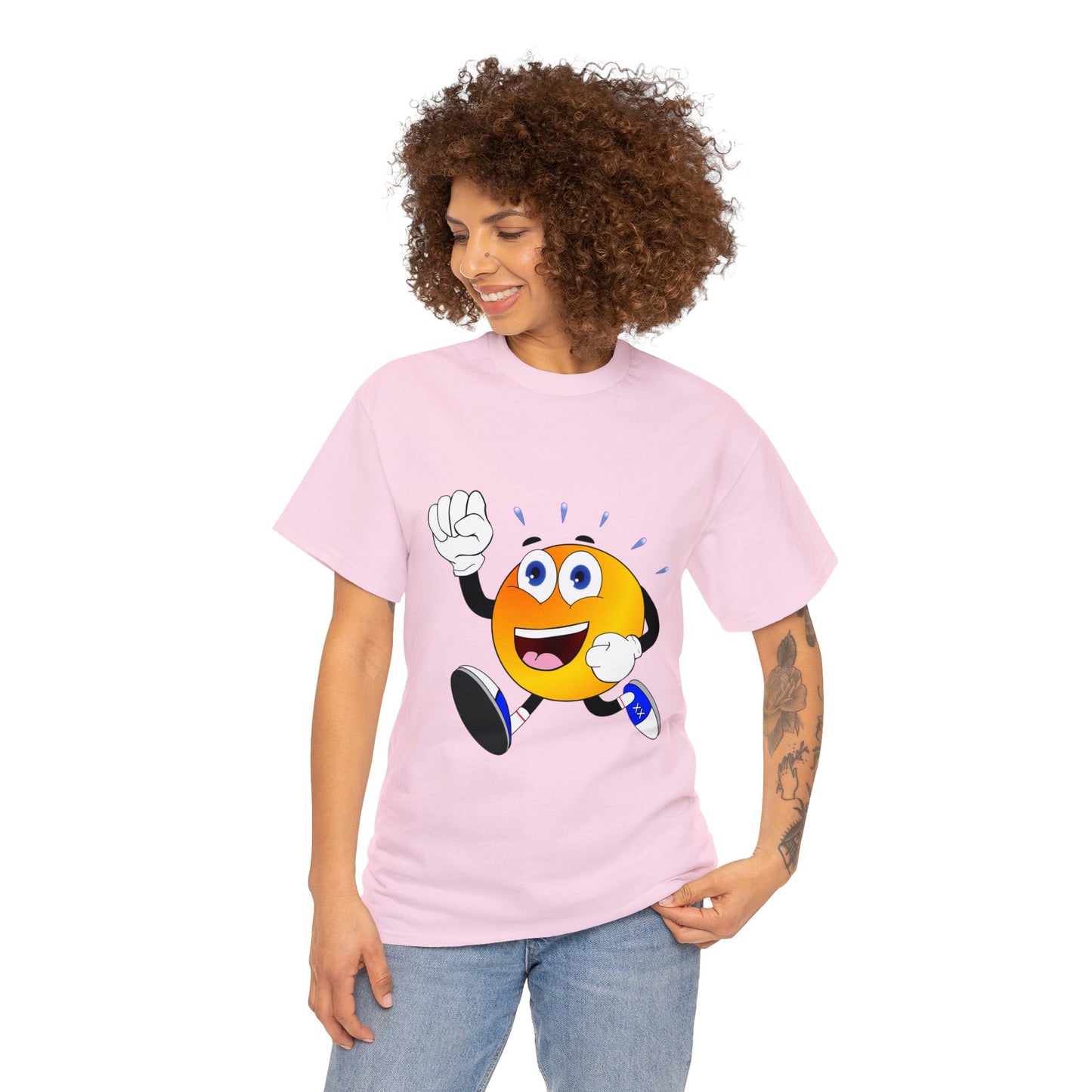 Unisex Retro Running Head Heavy Cotton Tee (Multiple Colours)